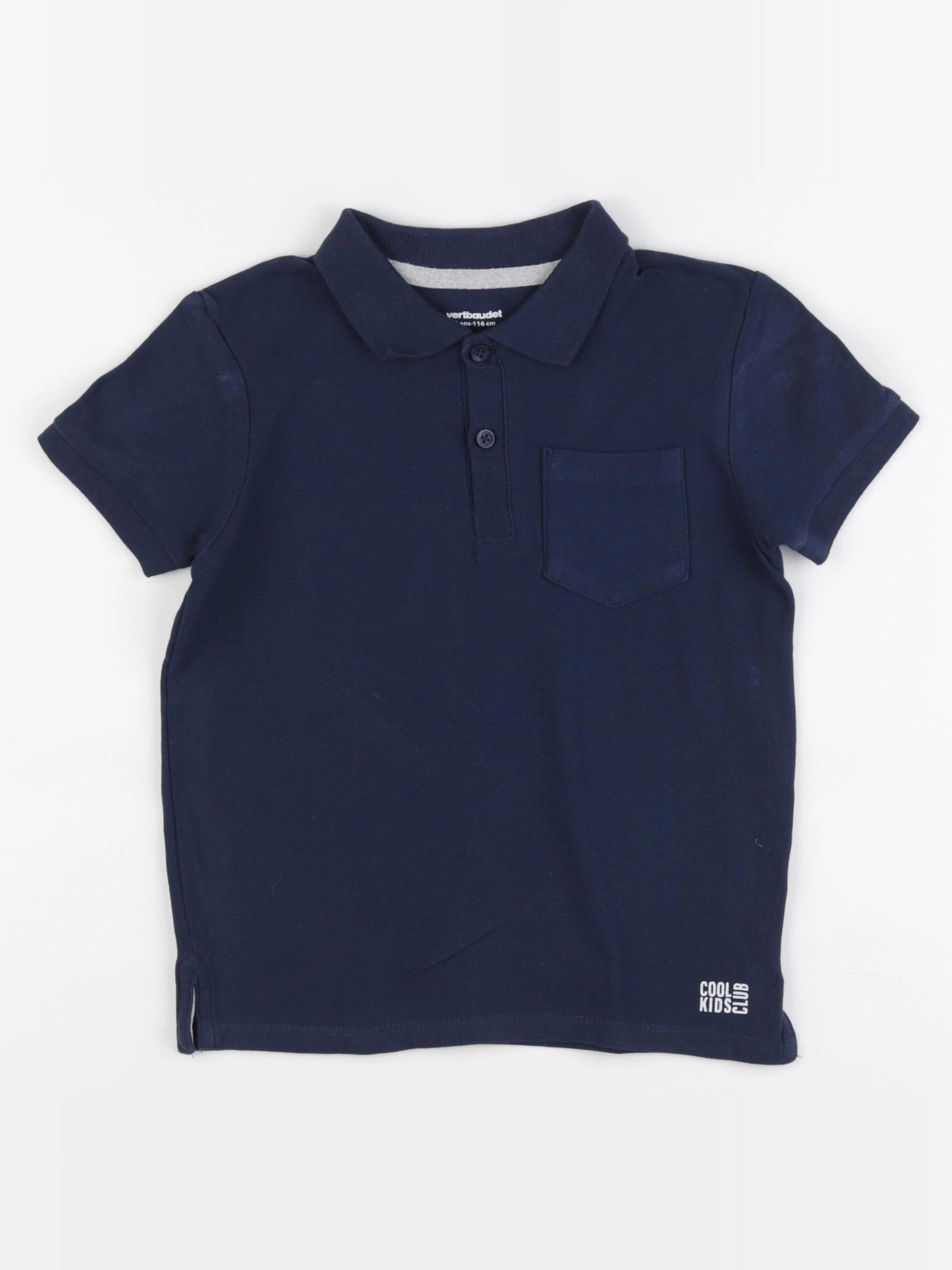 Vertbaudet - polo bleu - 6 ans