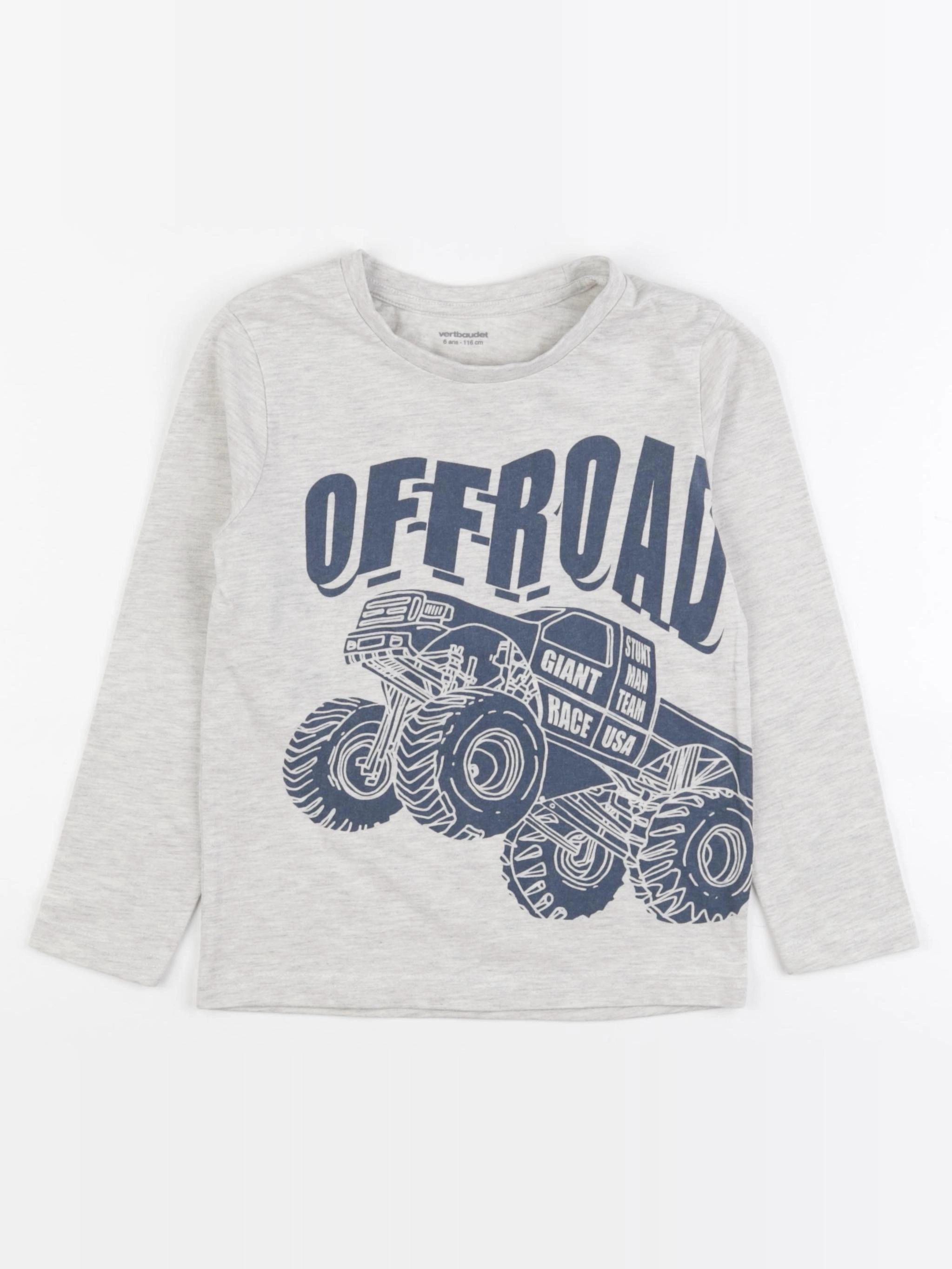 Vertbaudet - tee-shirt gris - 6 ans