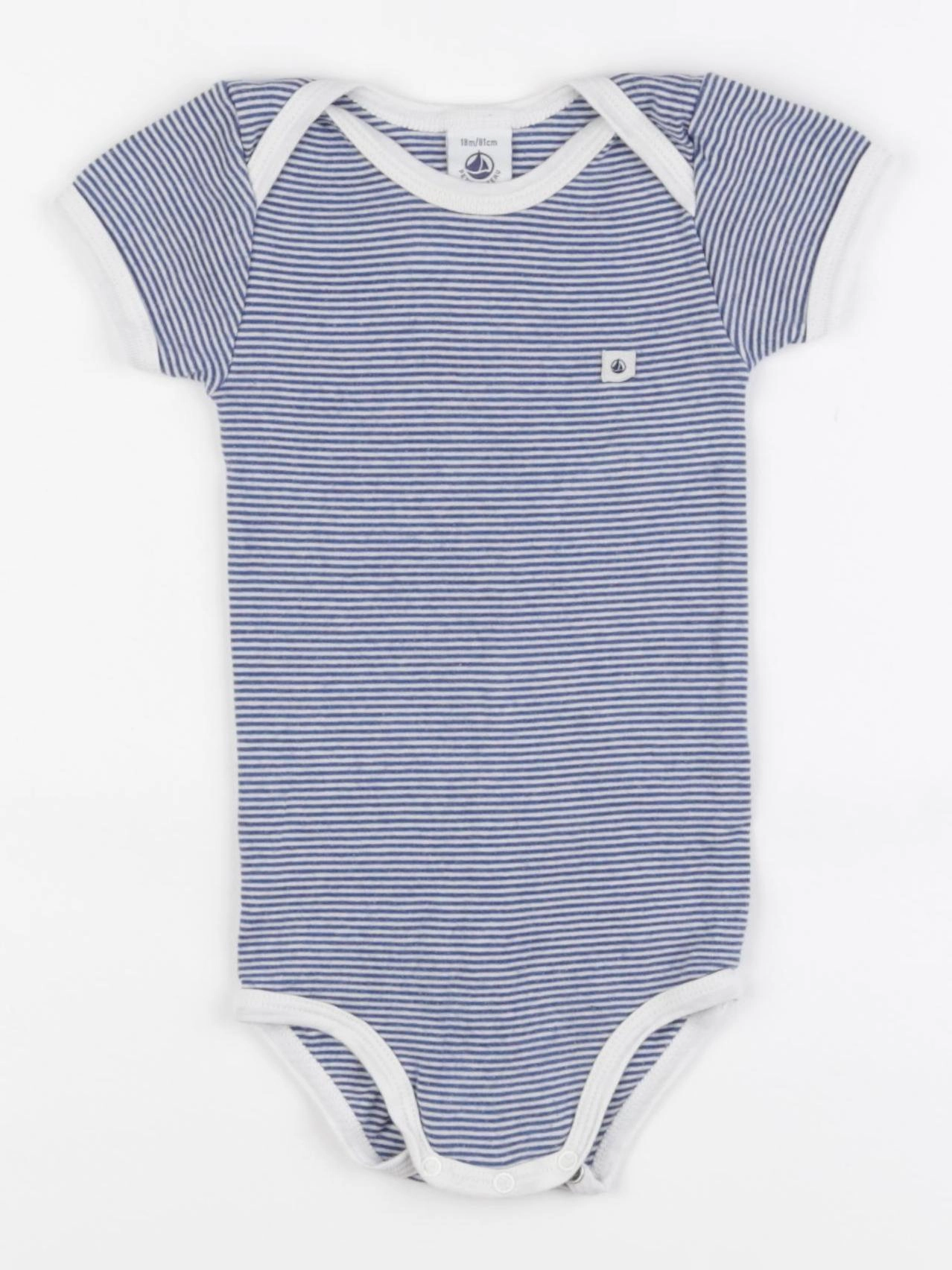 Petit Bateau - body bleu - 18 mois