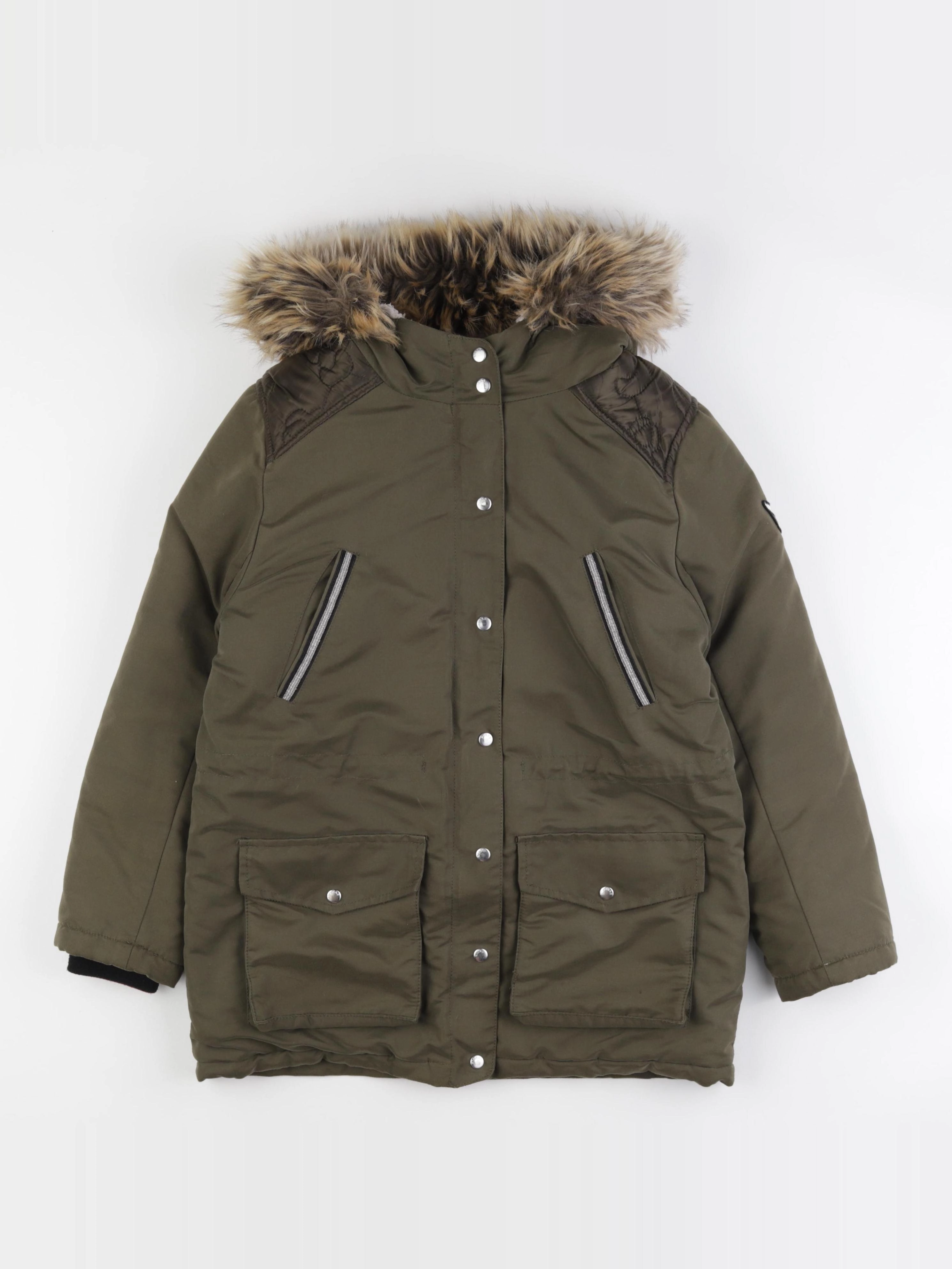 IKKS - parka doublure amovible vert - 10 ans