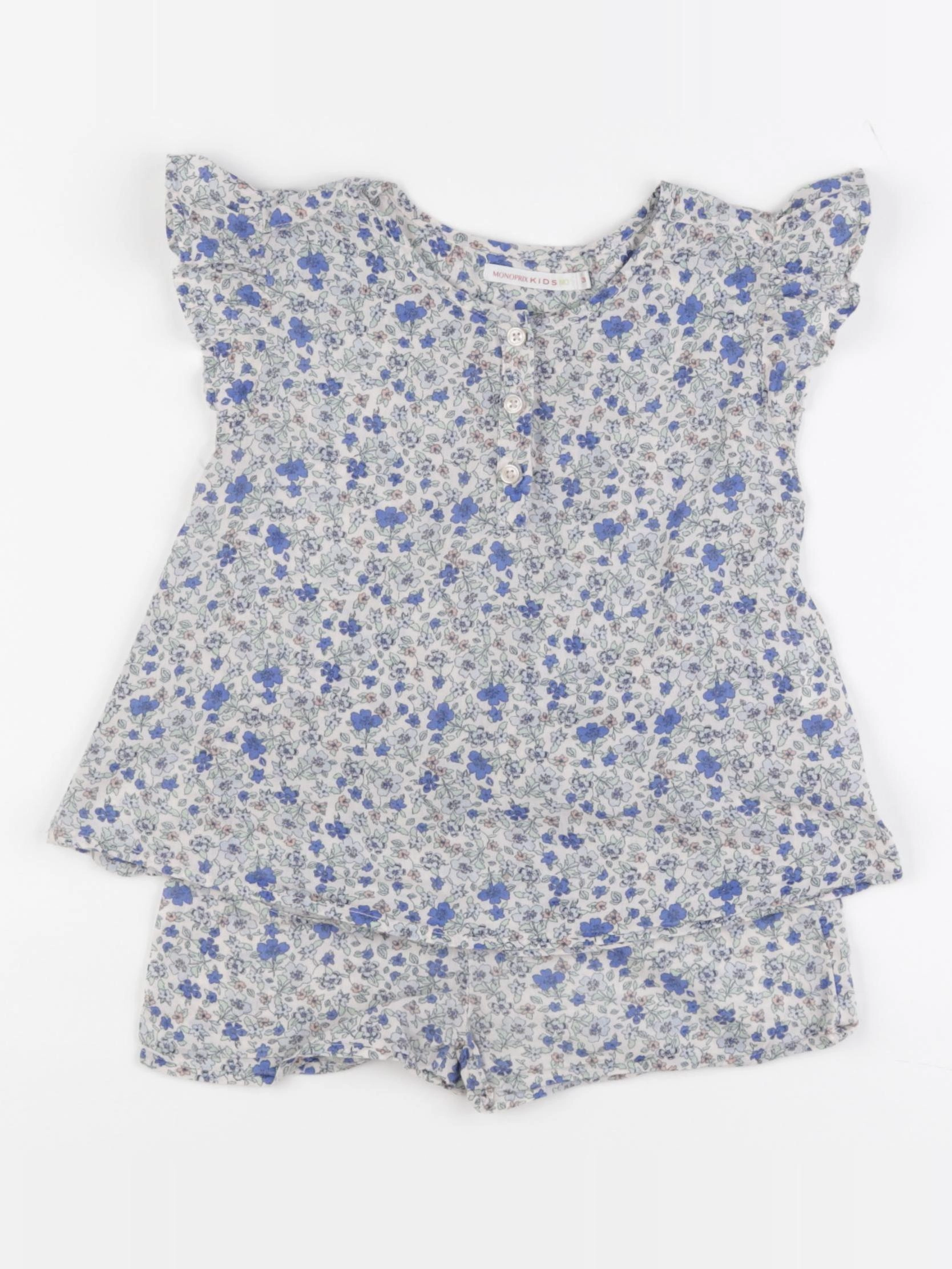 Monoprix - pyjama coton bleu - 3 ans