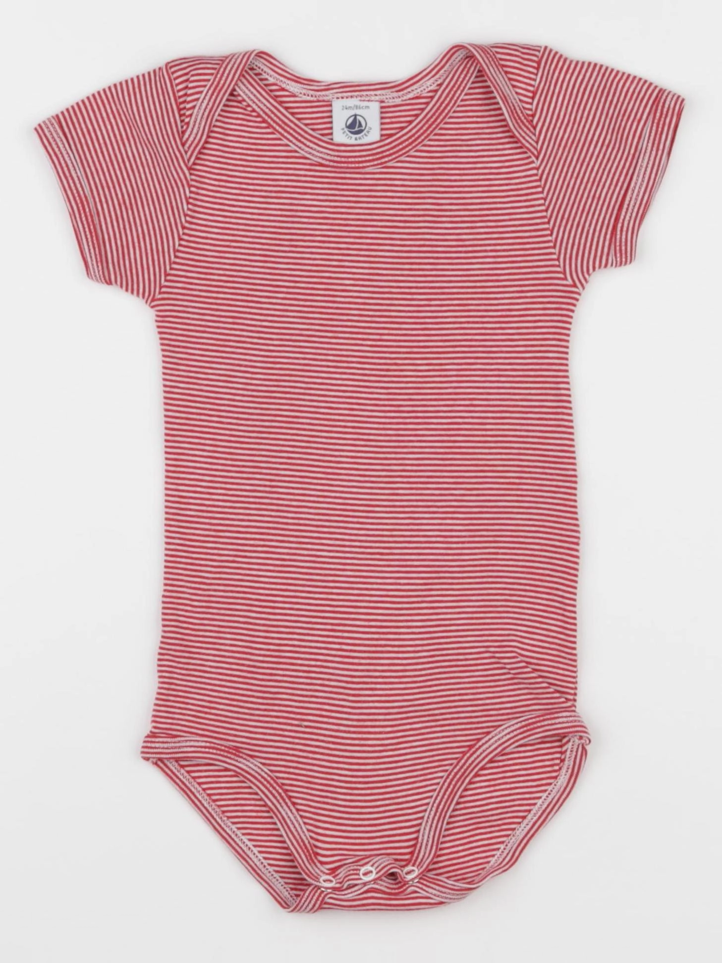 Petit Bateau - body rouge - 24 mois