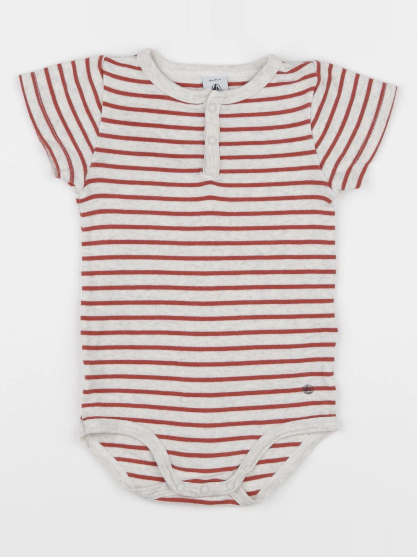 Petit Bateau - body rouge, beige - 18 mois