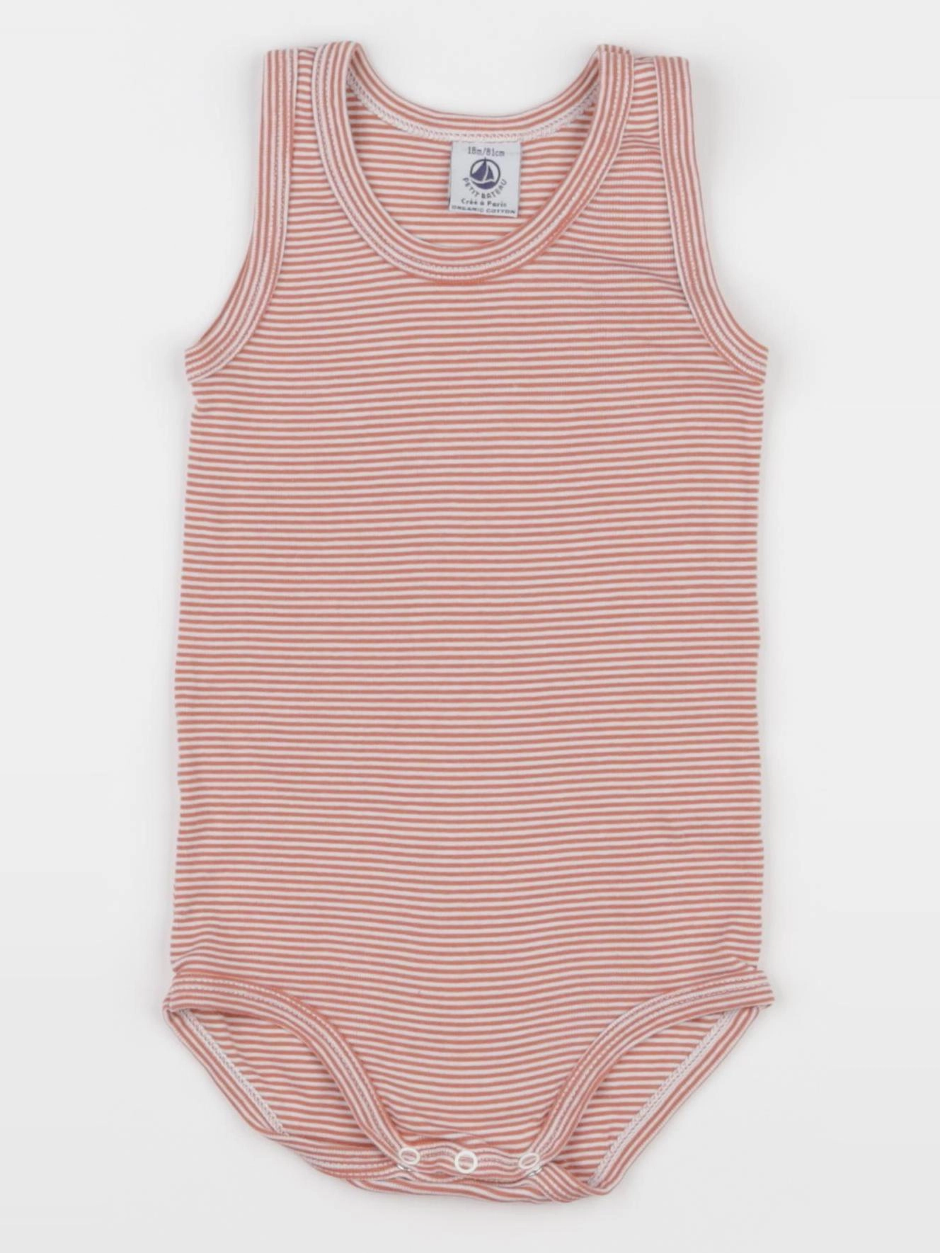 Petit Bateau - body orange - 18 mois