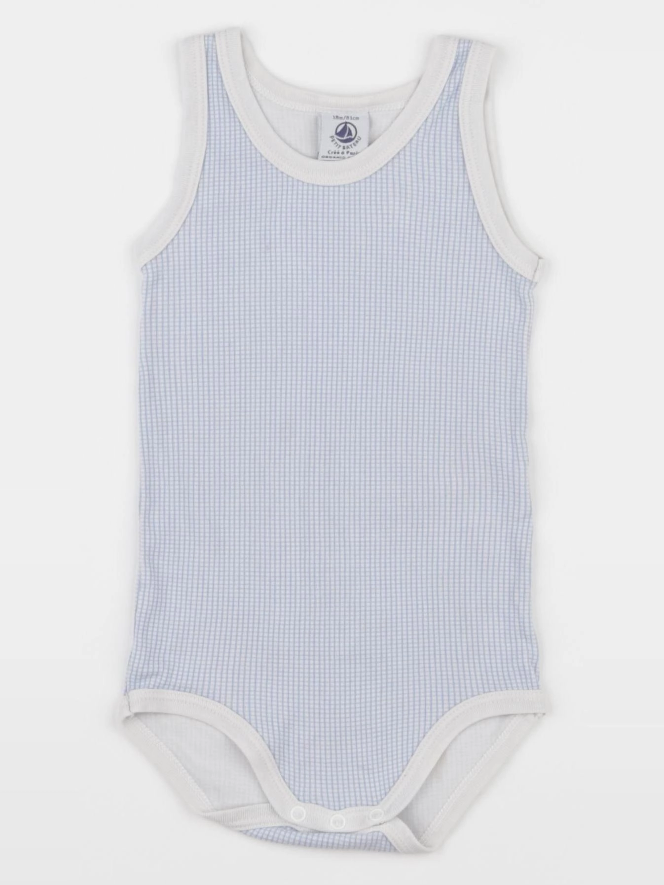 Petit Bateau - body bleu, blanc - 18 mois