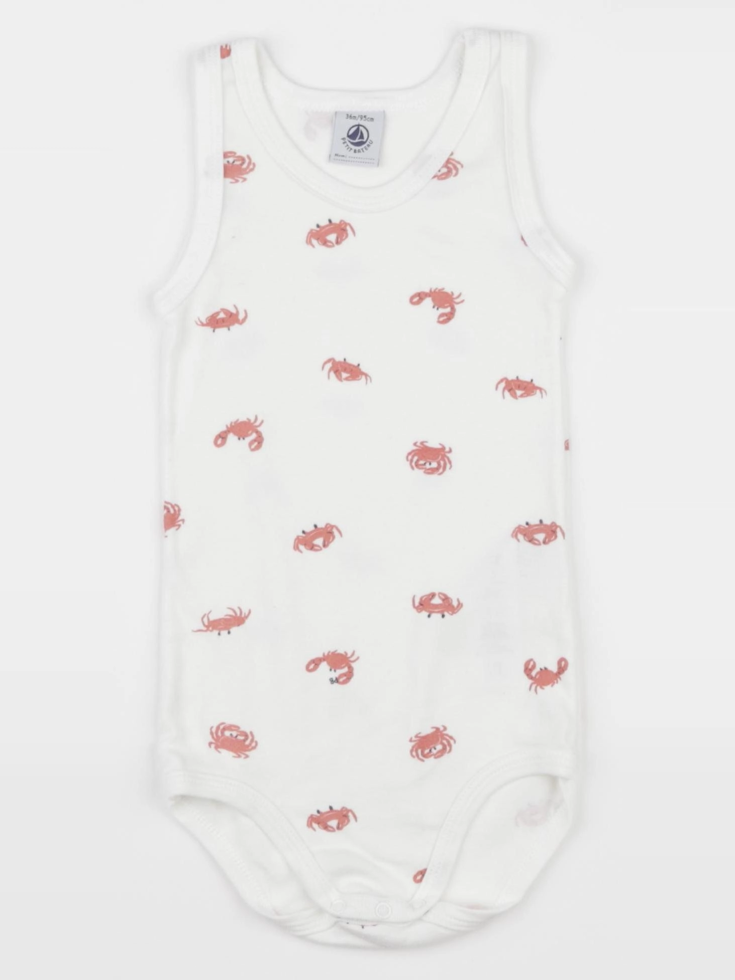 Petit Bateau - body blanc, rouge - 36 mois