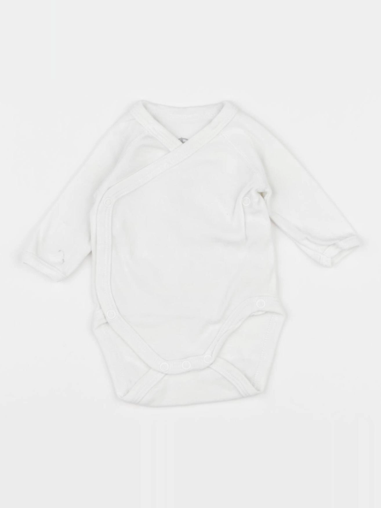 Petit Bateau - body blanc - 0 mois