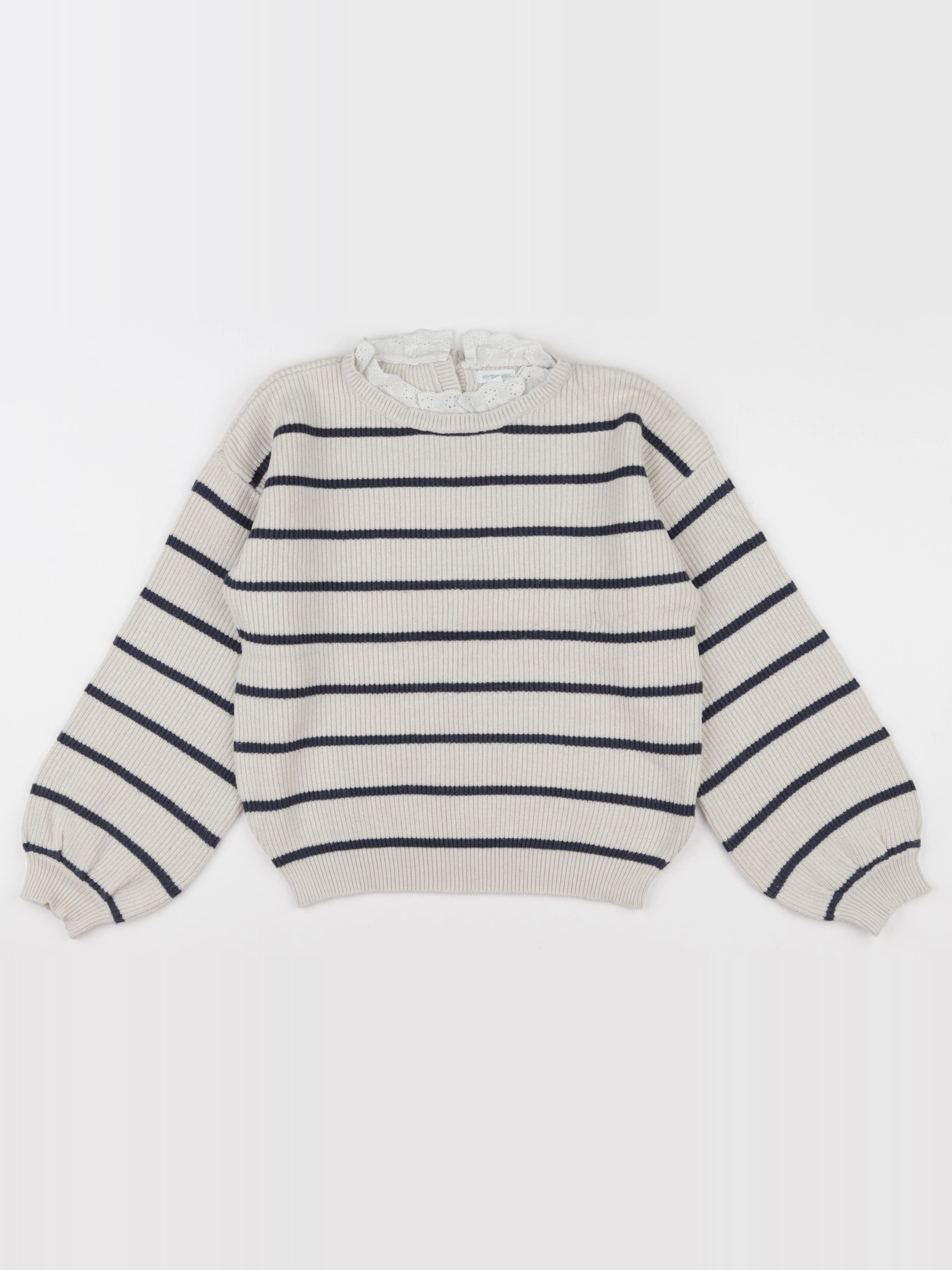 Vertbaudet - pull beige - 10 ans