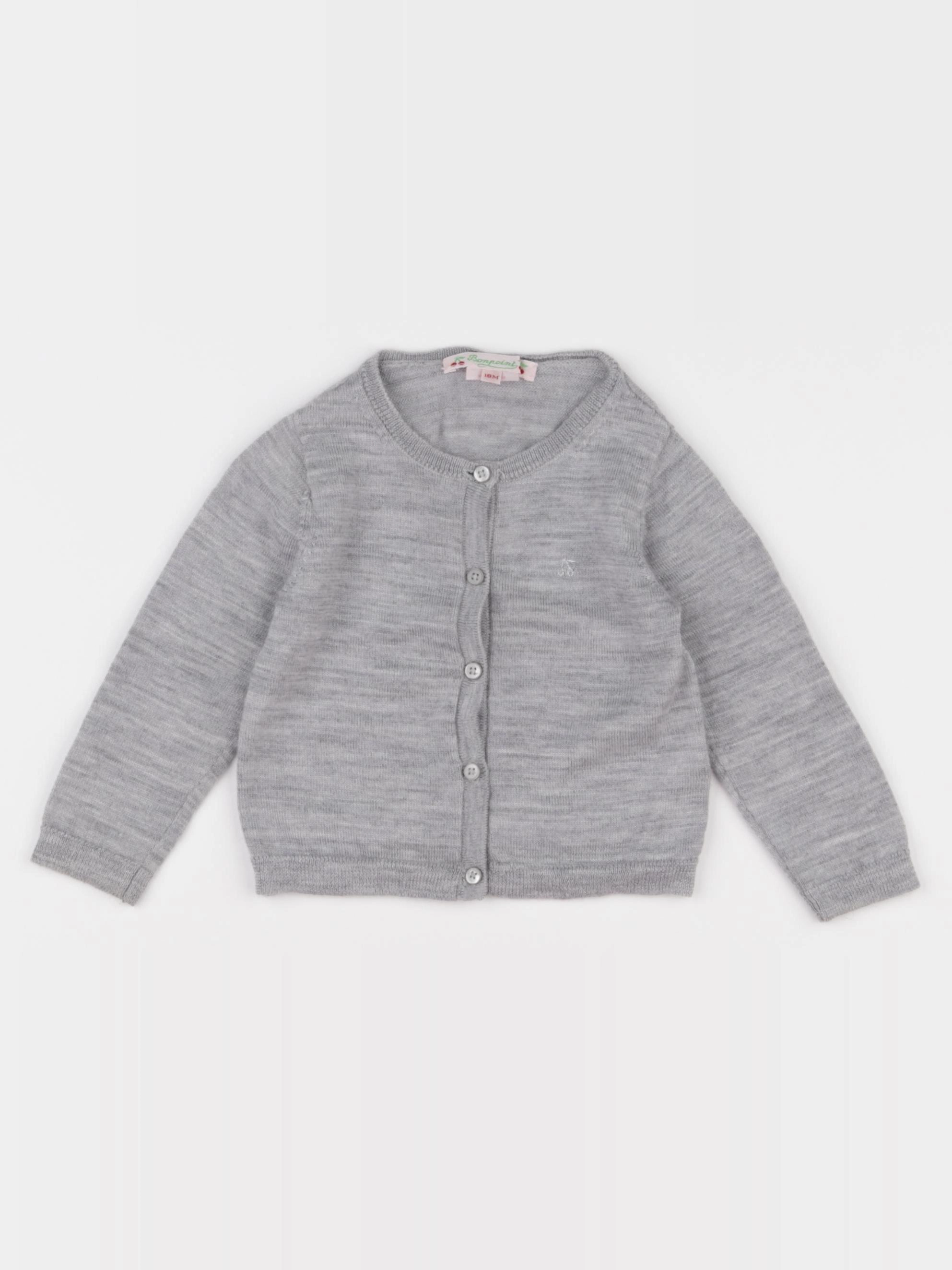 Bonpoint - gilet gris - 18 mois