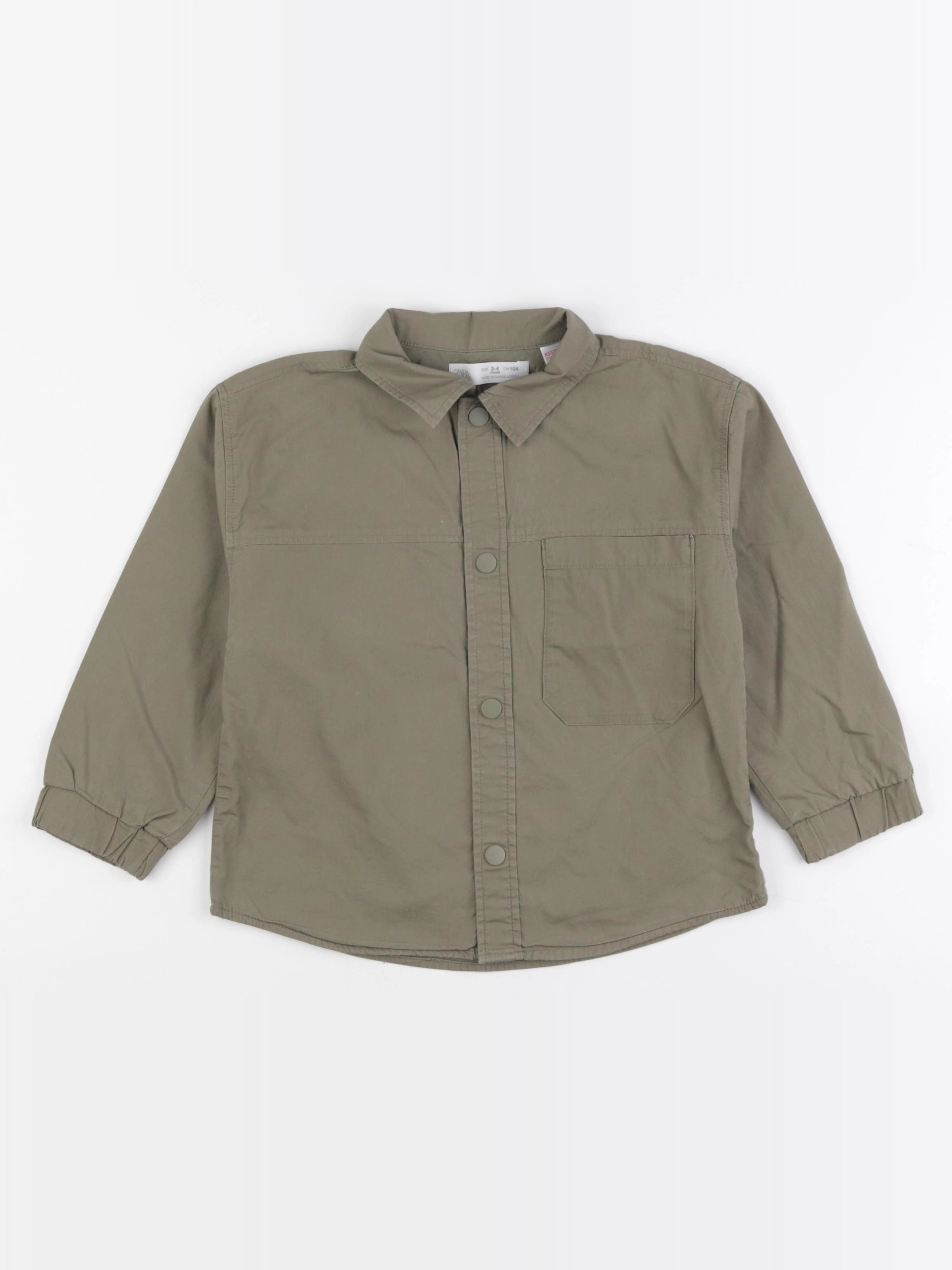 Zara - chemise imprimé au dos vert - 3/4 ans