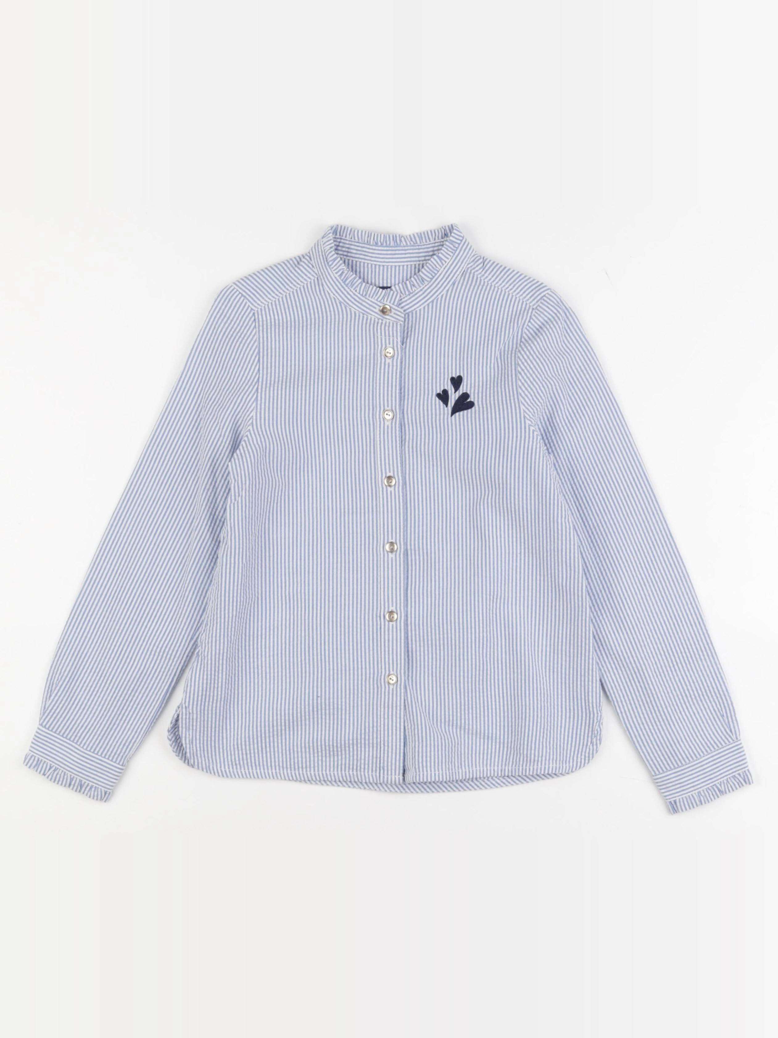 Okaidi - blouse bleu, blanc - 8 ans
