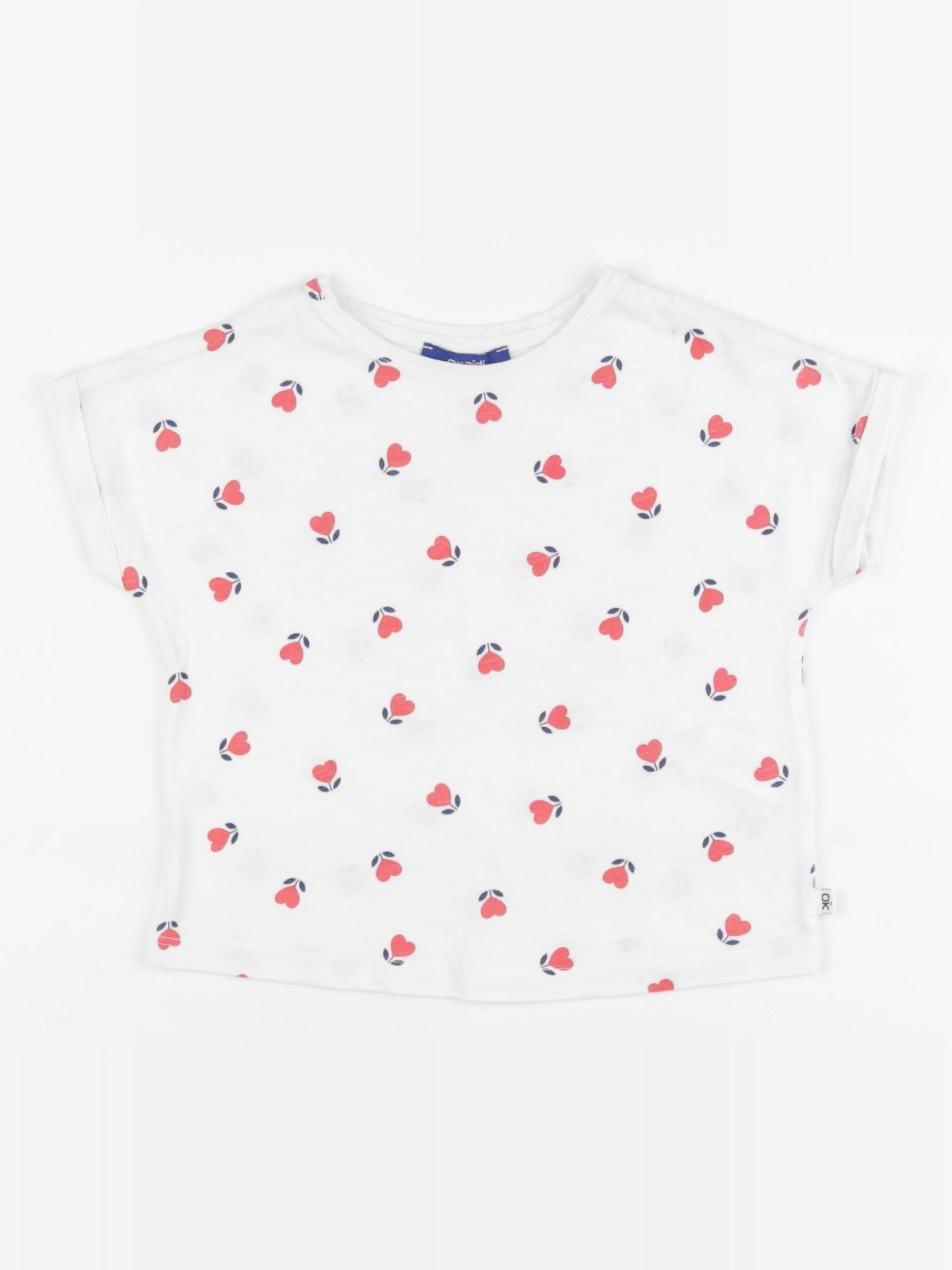 Okaidi - tee-shirt blanc, rouge - 3 ans