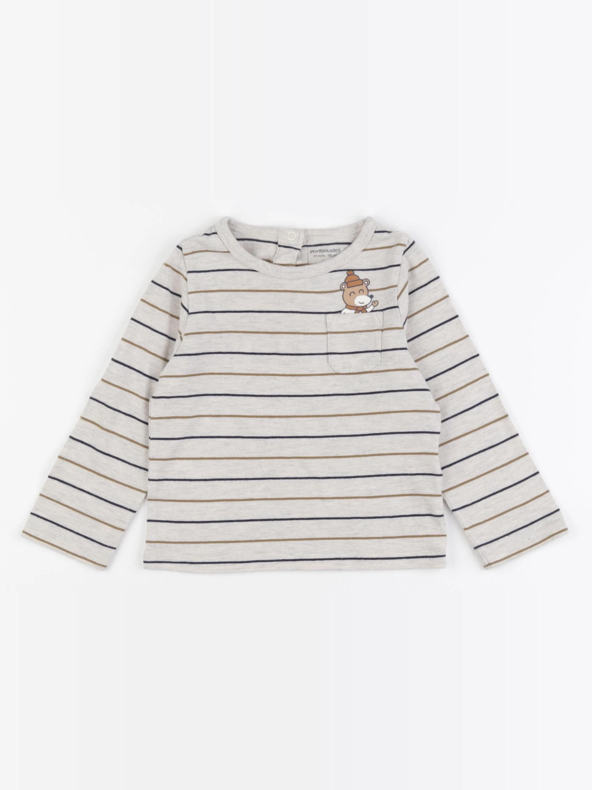 Vertbaudet - tee-shirt beige - 24 mois