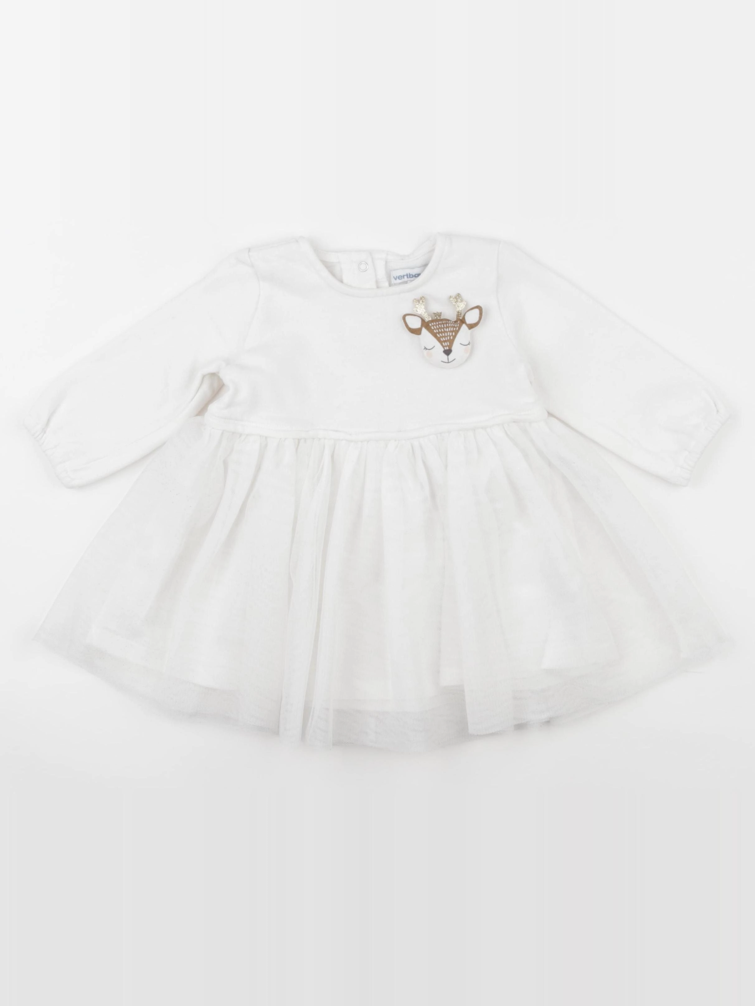 Vertbaudet - robe blanc, or - 12 mois