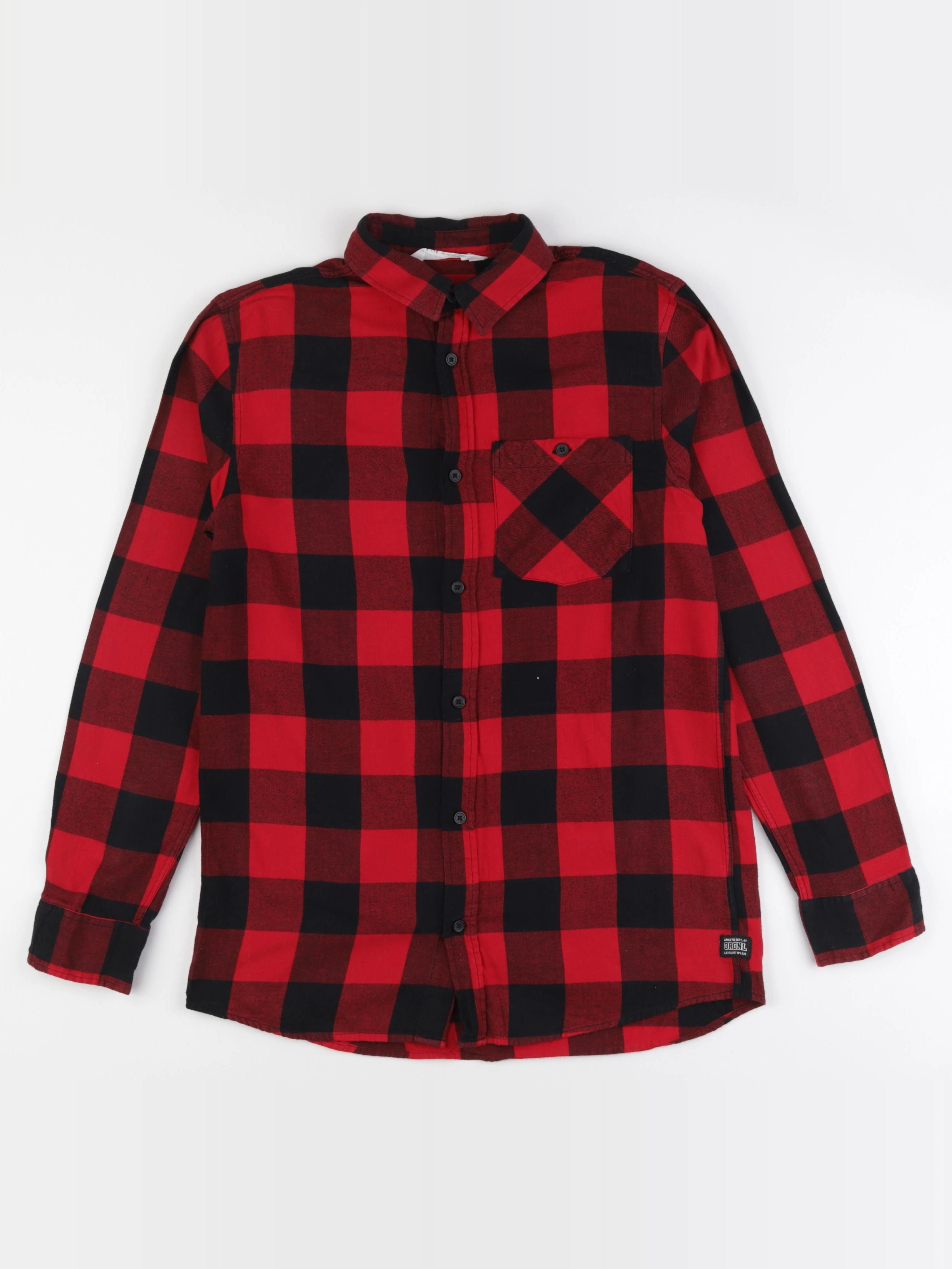 H&M - chemise rouge, noir - 14/16 ans