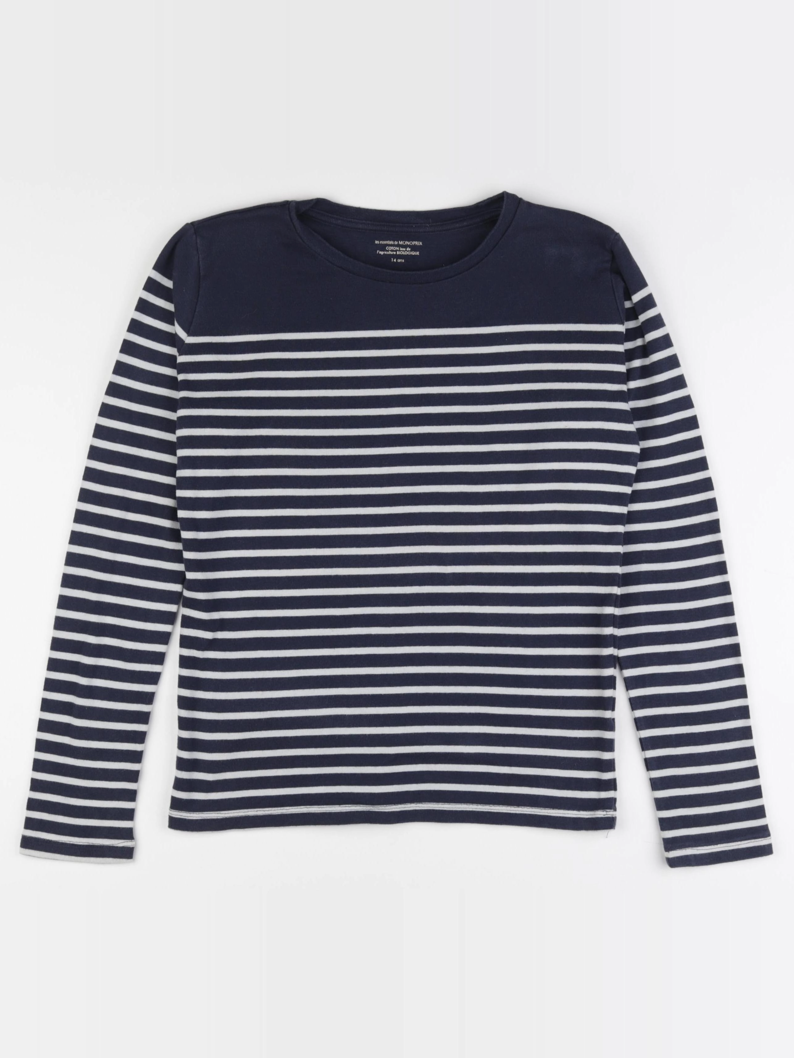 Monoprix - tee-shirt bleu, blanc - 14 ans