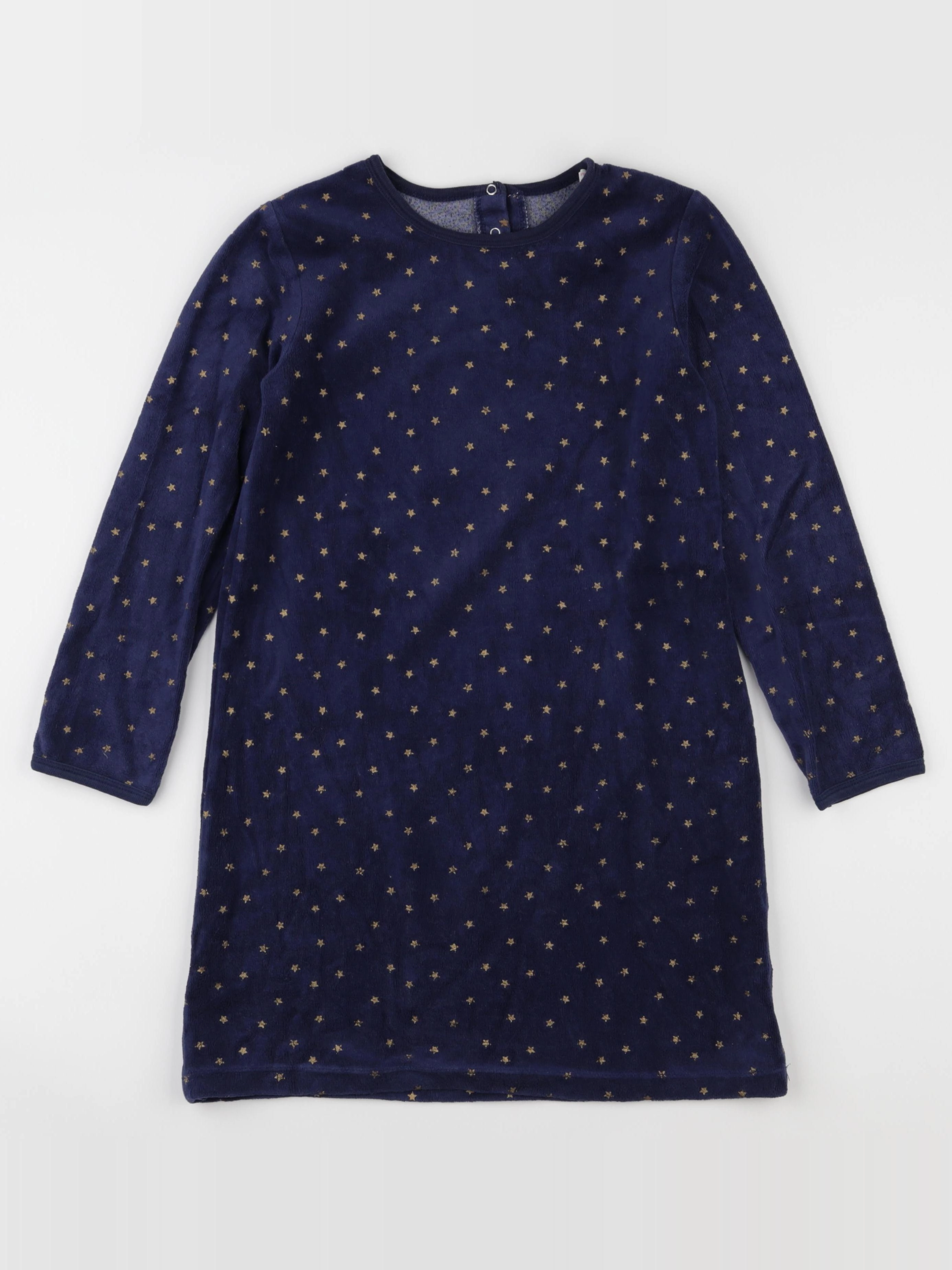 Monoprix - chemise de nuit velours bleu, or - 8 ans