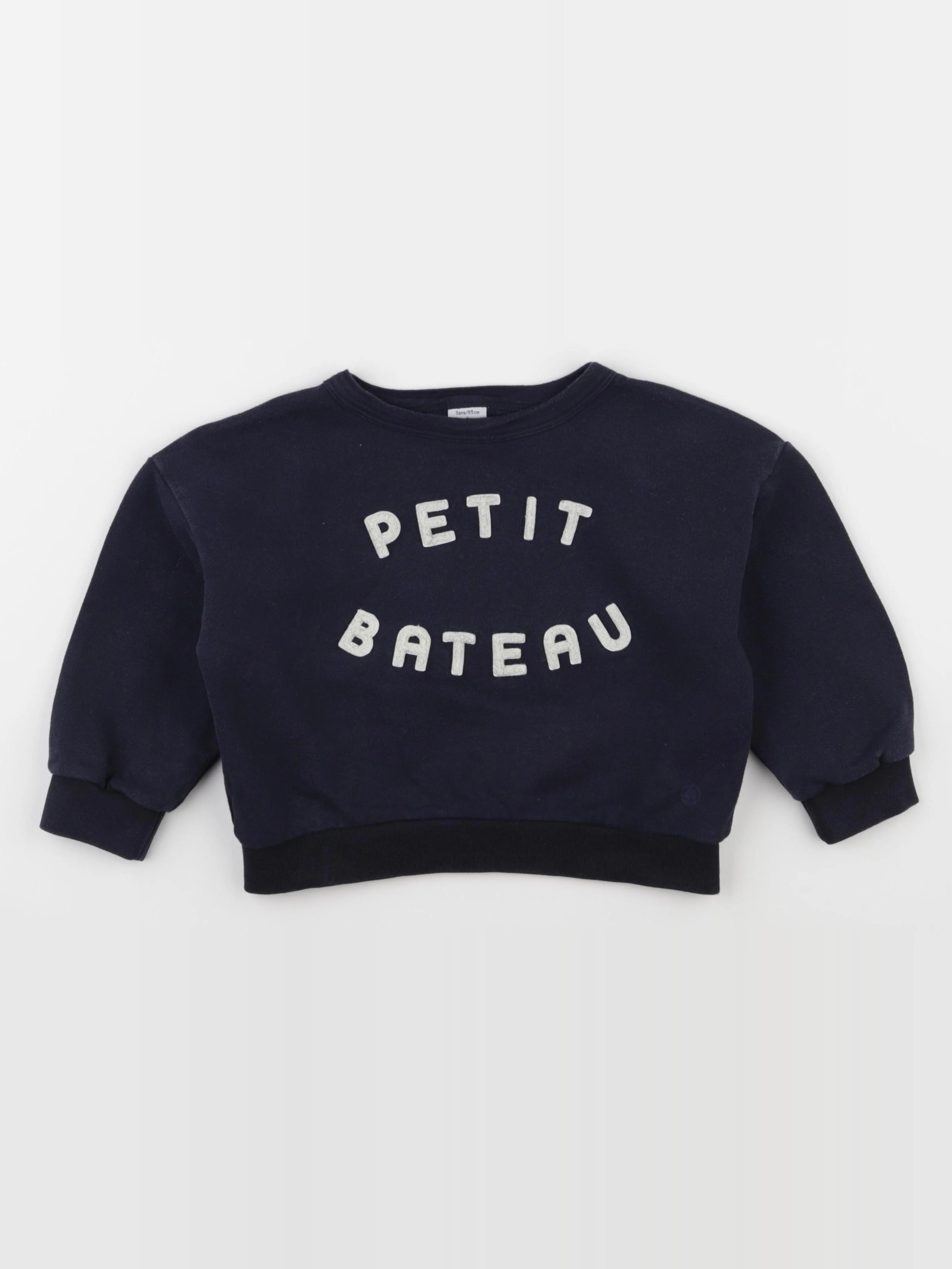 Petit Bateau - sweat bleu - 3 ans