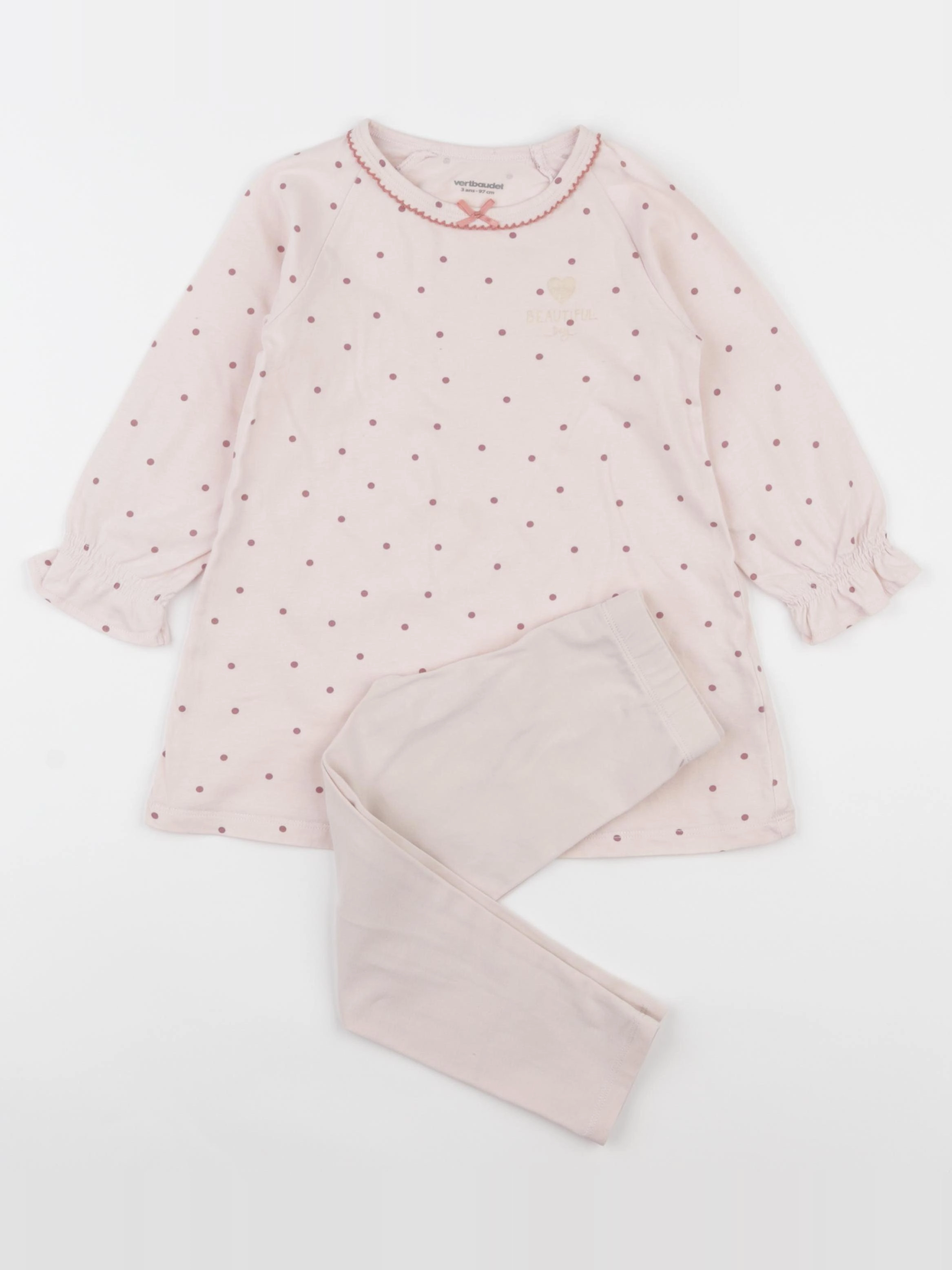 Vertbaudet - pyjama coton rose - 3 ans