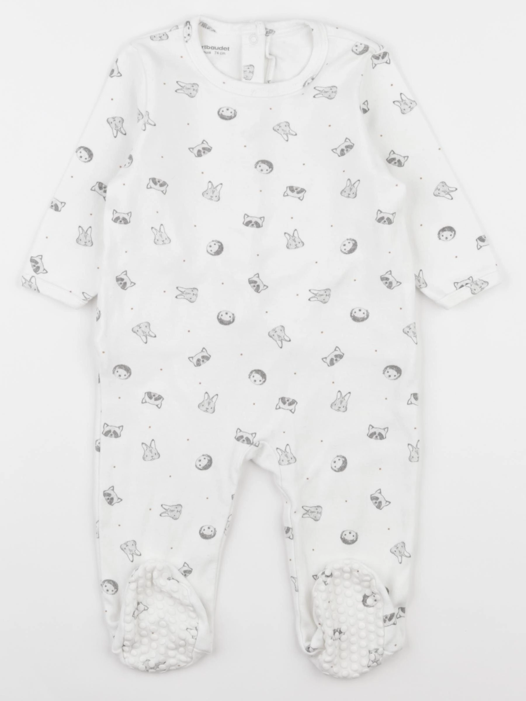 Vertbaudet - pyjama coton blanc - 12 mois