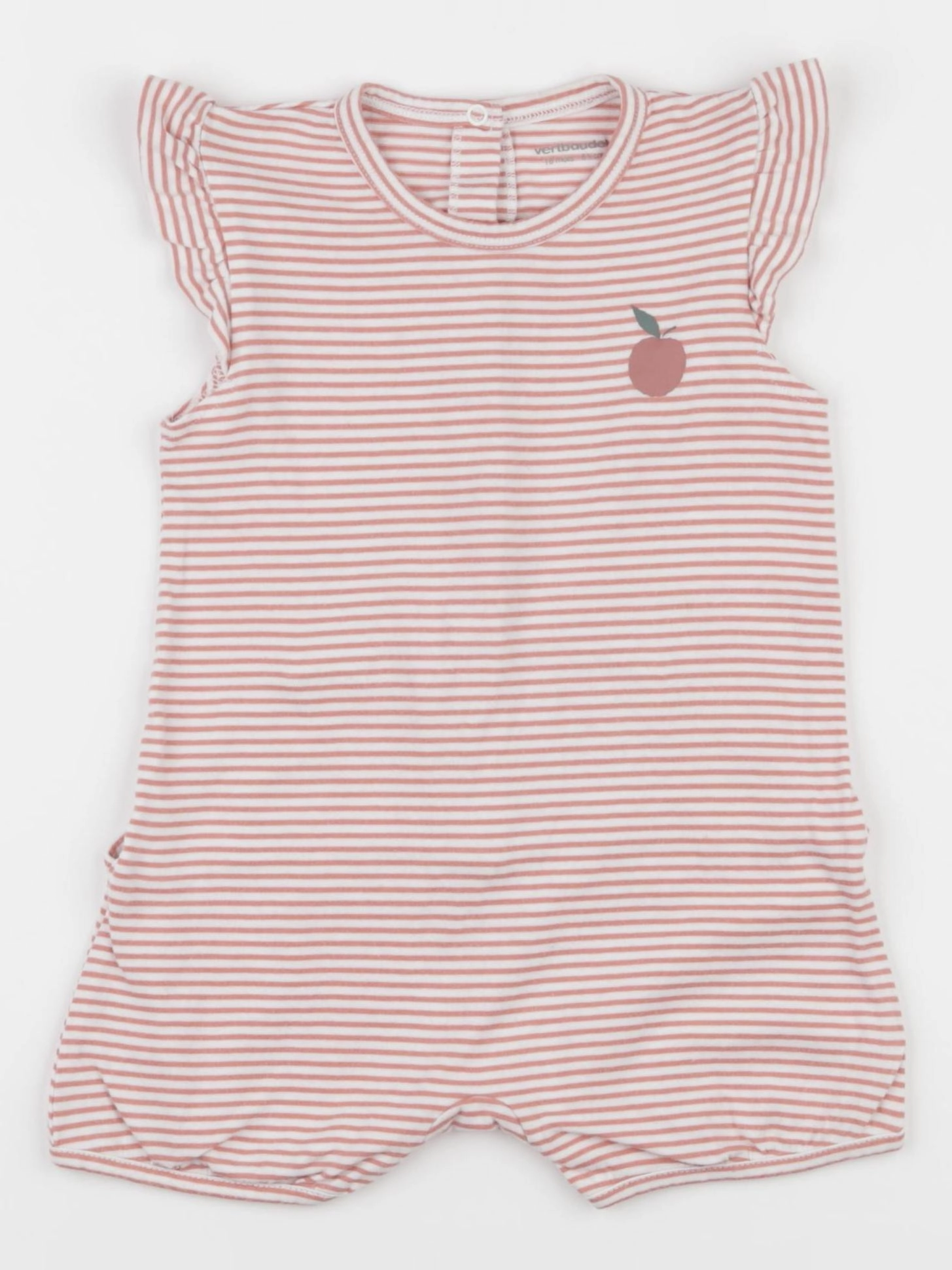 Vertbaudet - pyjama coton blanc, rose - 18 mois