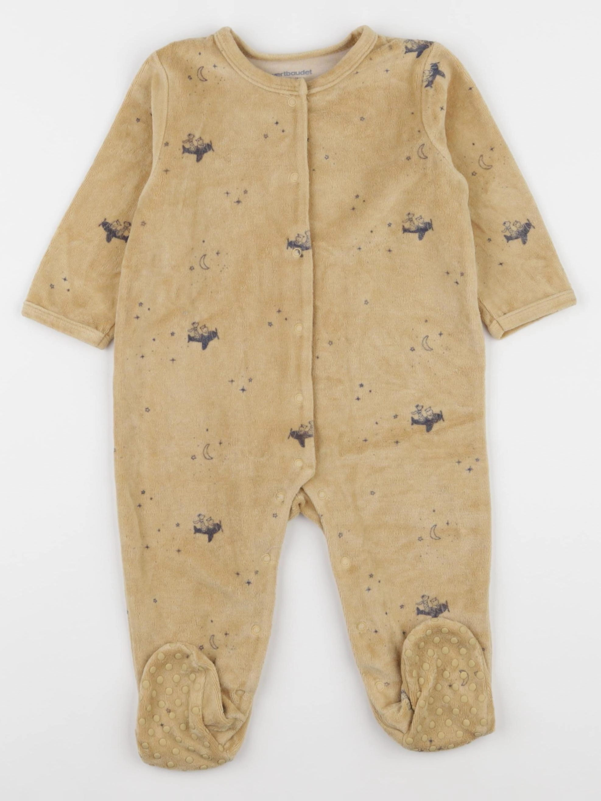 Vertbaudet - pyjama velours jaune - 12 mois