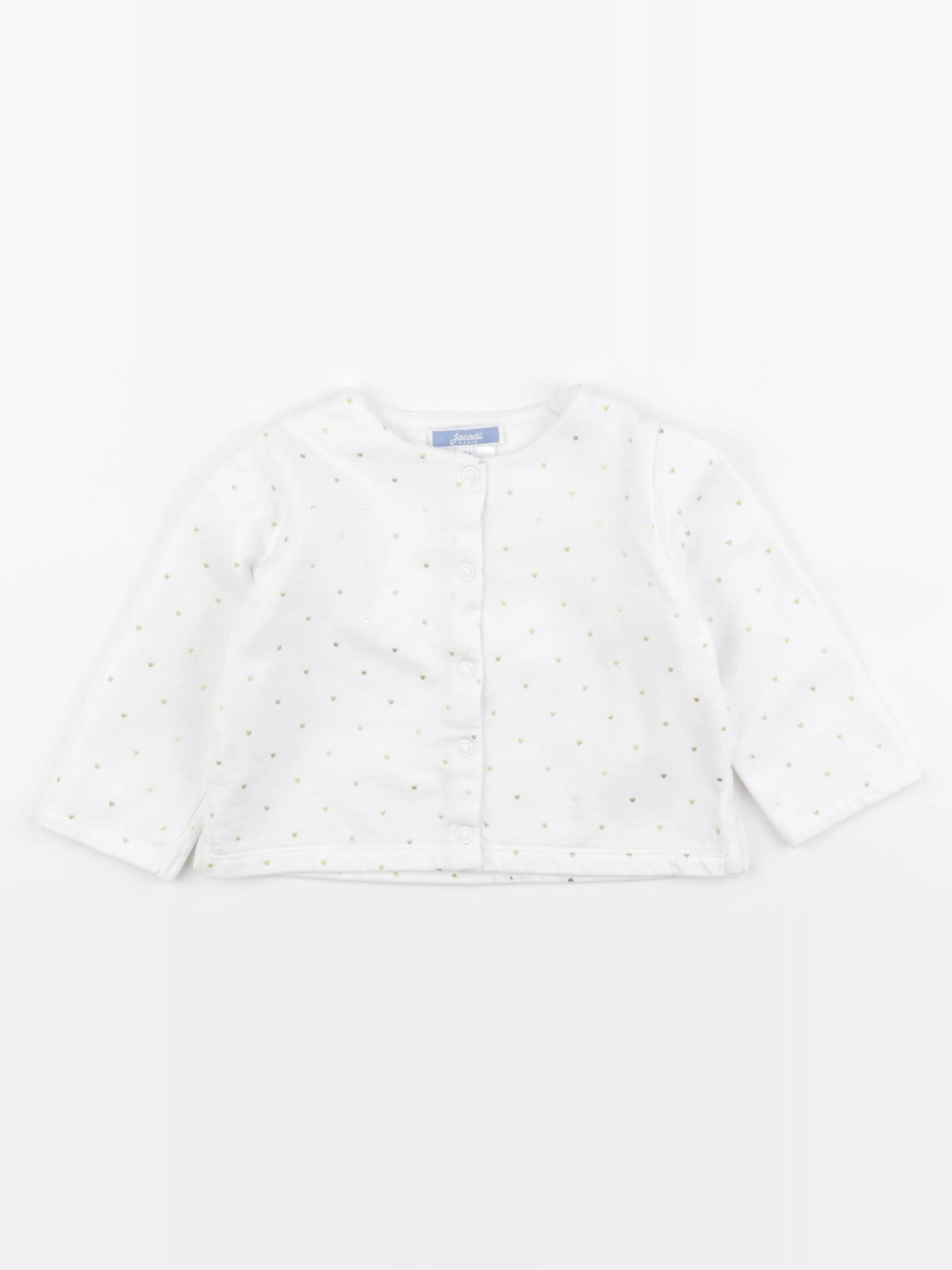 Jacadi - sweat blanc, or - 12 mois