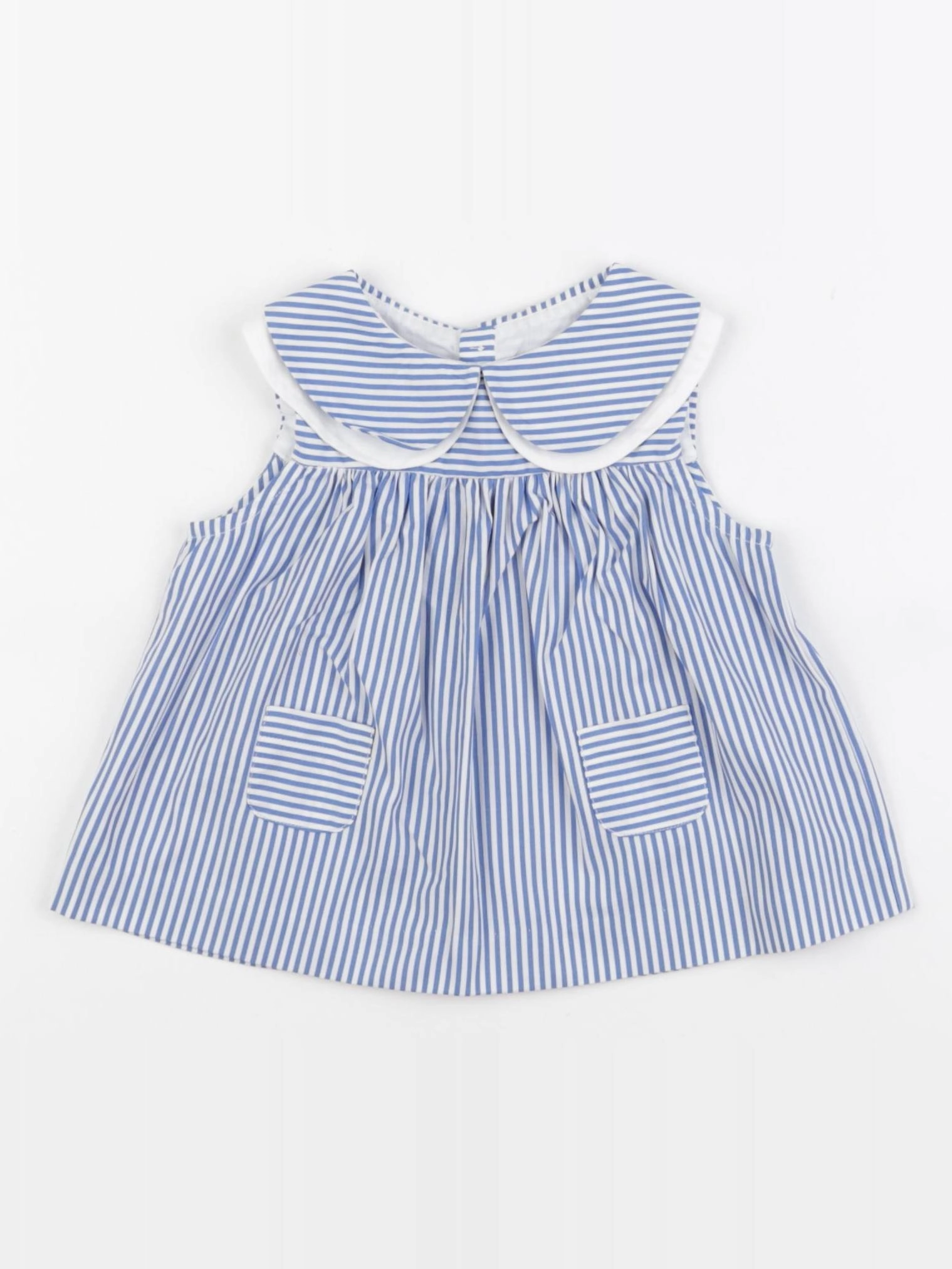 Jacadi - blouse bleu, blanc - 12 mois