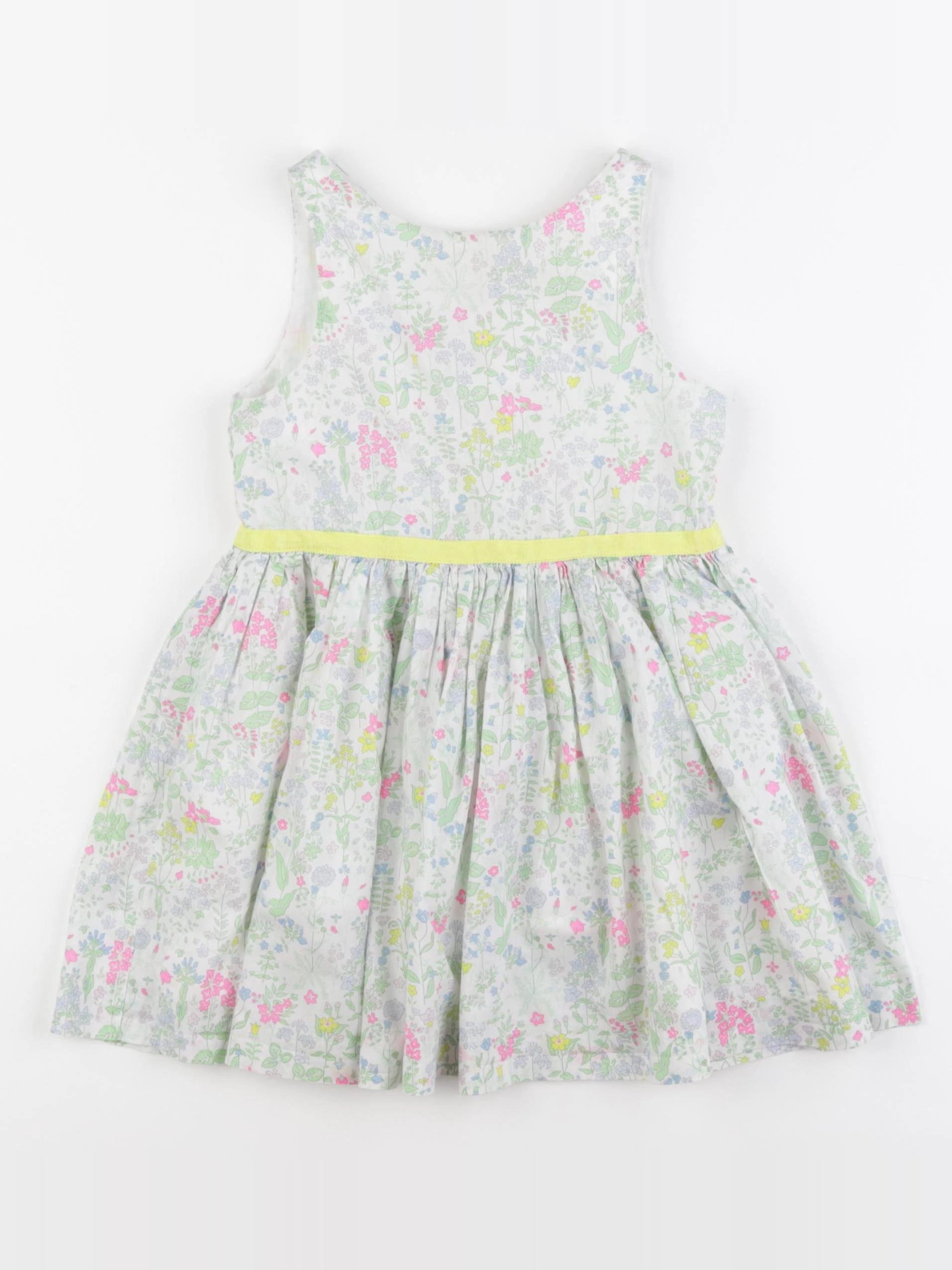 Jacadi - robe liberty vert, rose - 3 ans