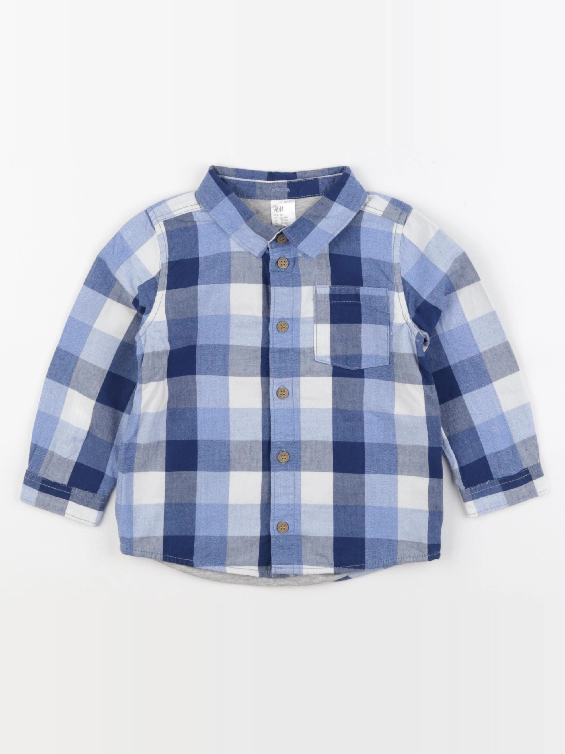 H&M - chemise bleu - 12/18 mois