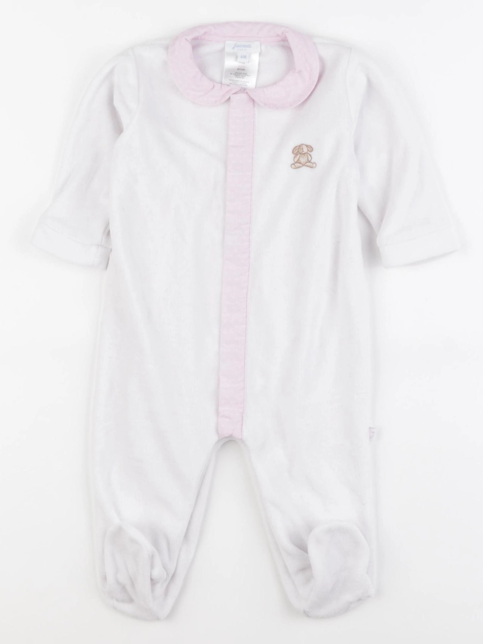 Jacadi - pyjama velours blanc - 6 mois