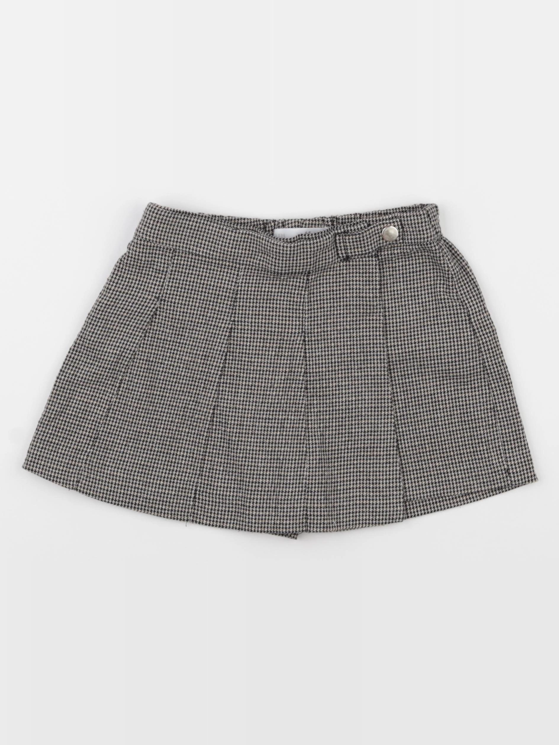 Zara - jupe short beige, noir - 4/5 ans