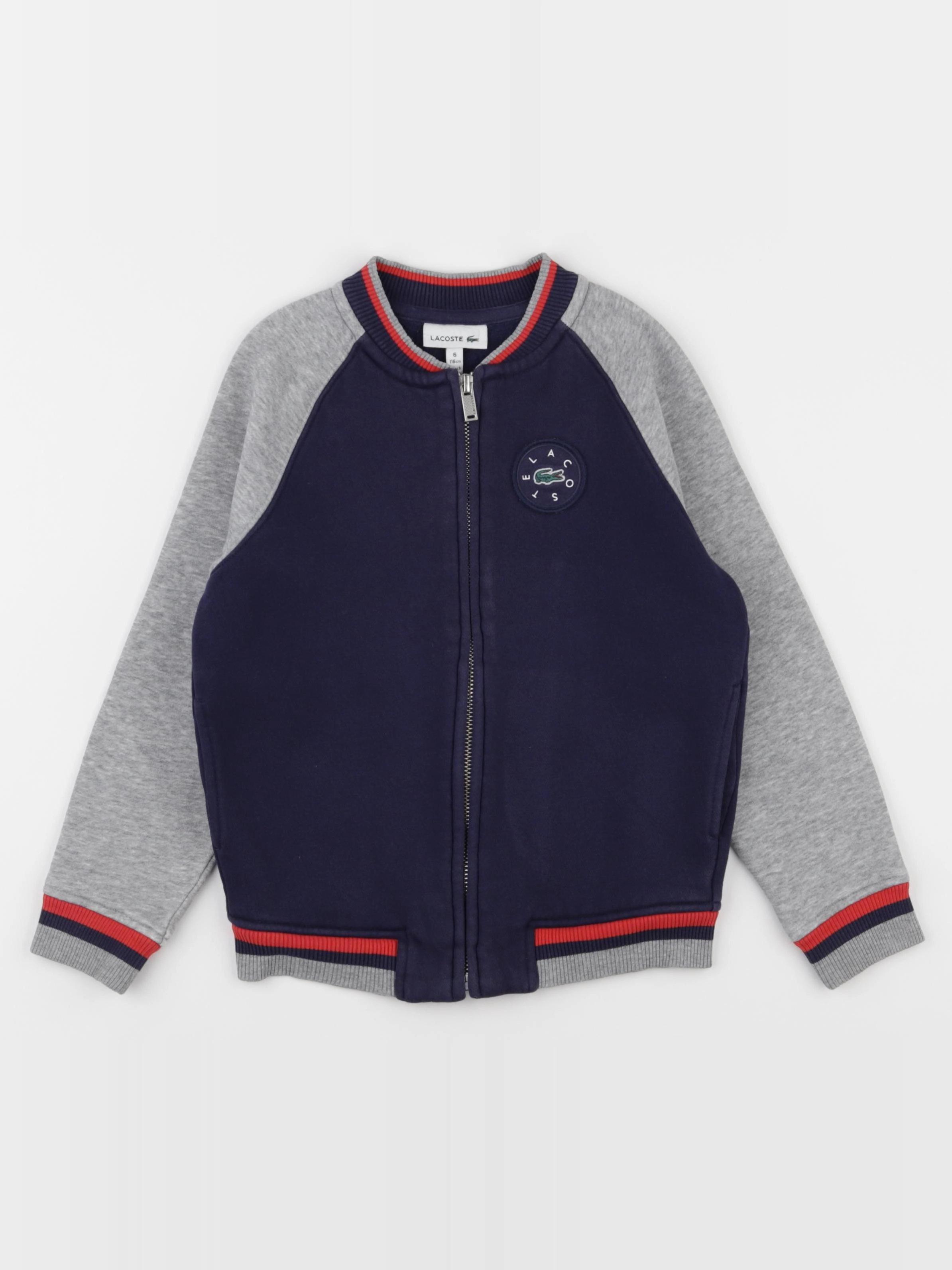 Lacoste - sweat bleu, gris - 6 ans
