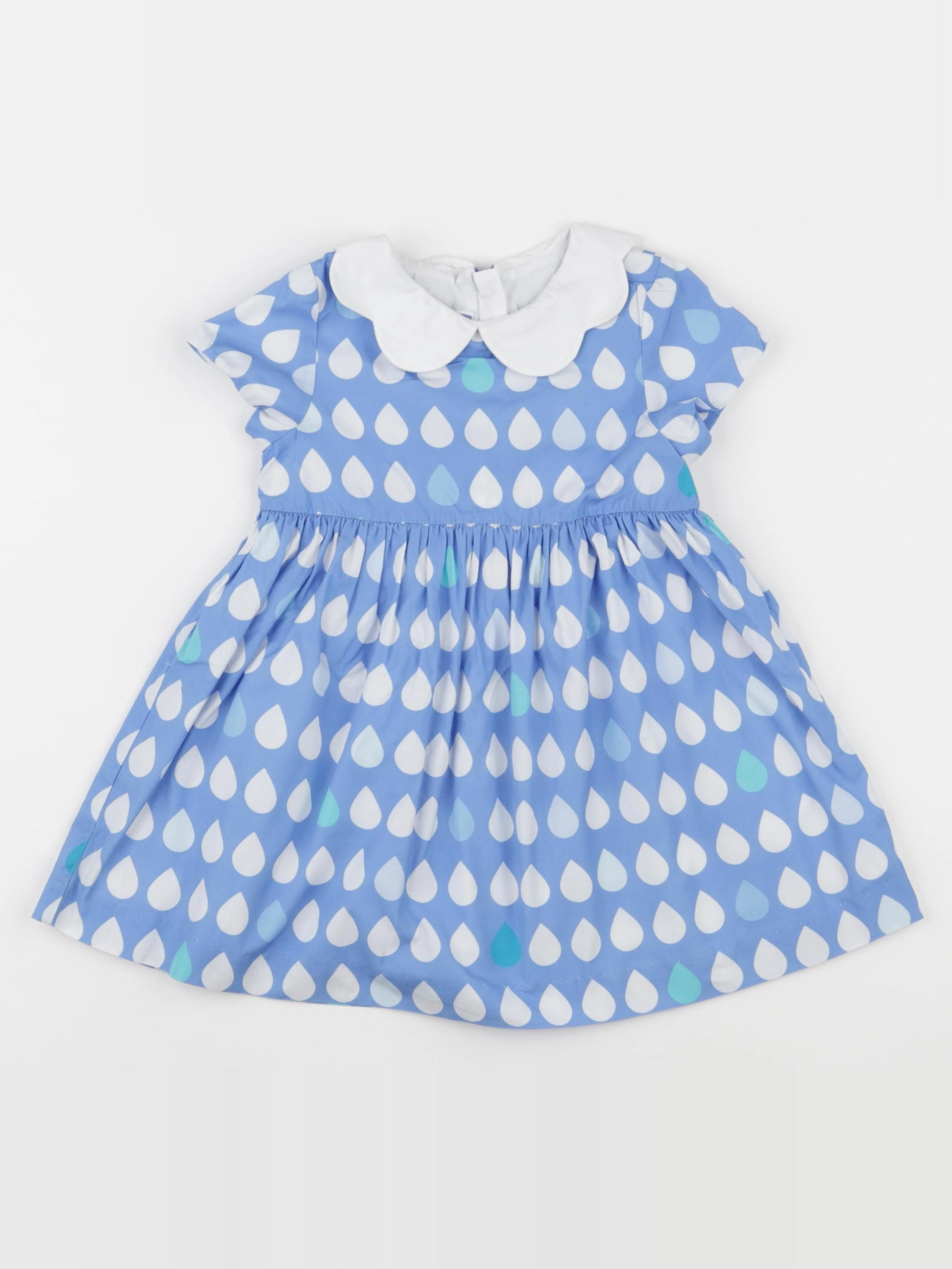 Jacadi - robe blanc, bleu - 24 mois