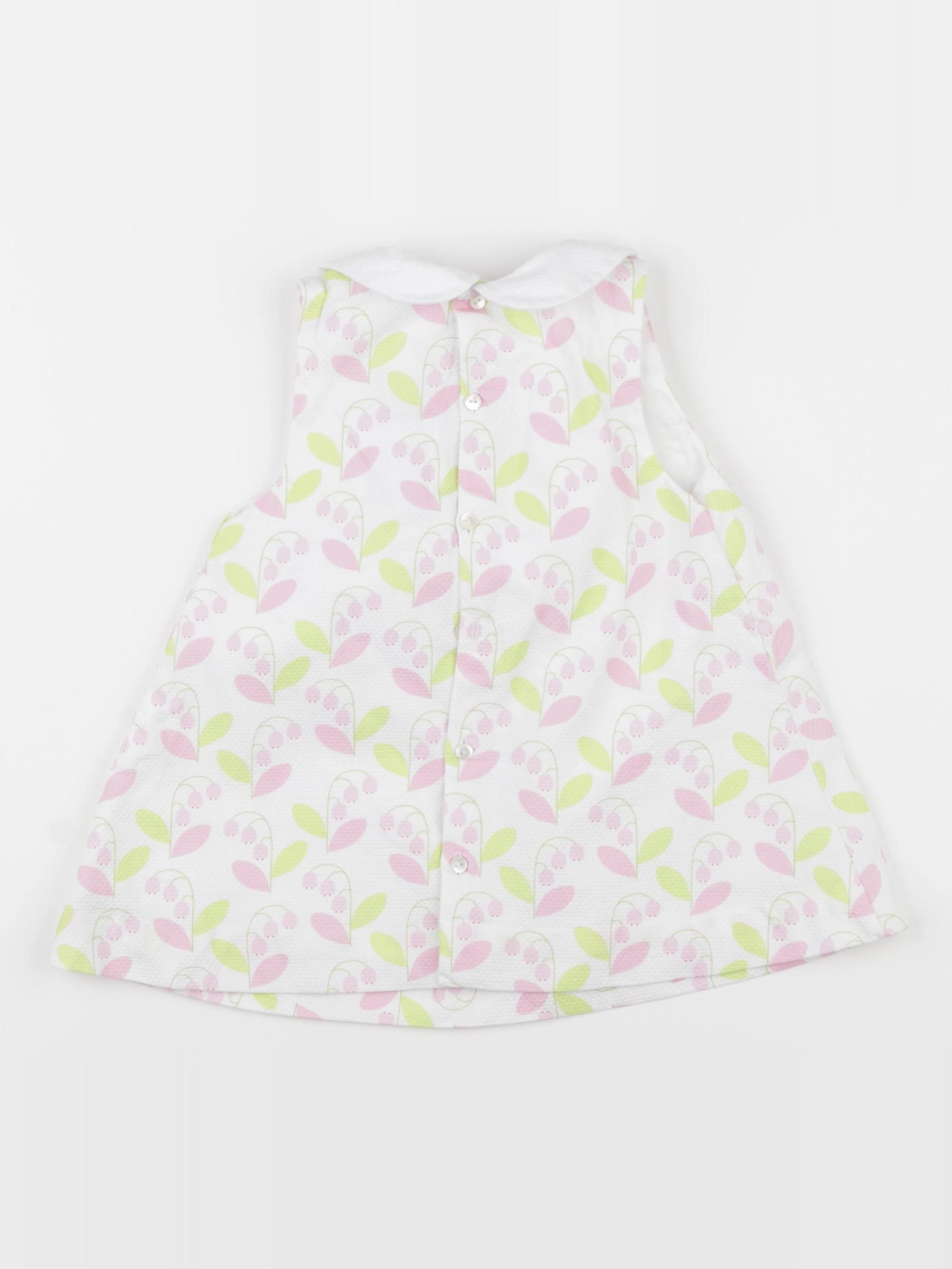 Jacadi - robe blanc, rose - 12 mois