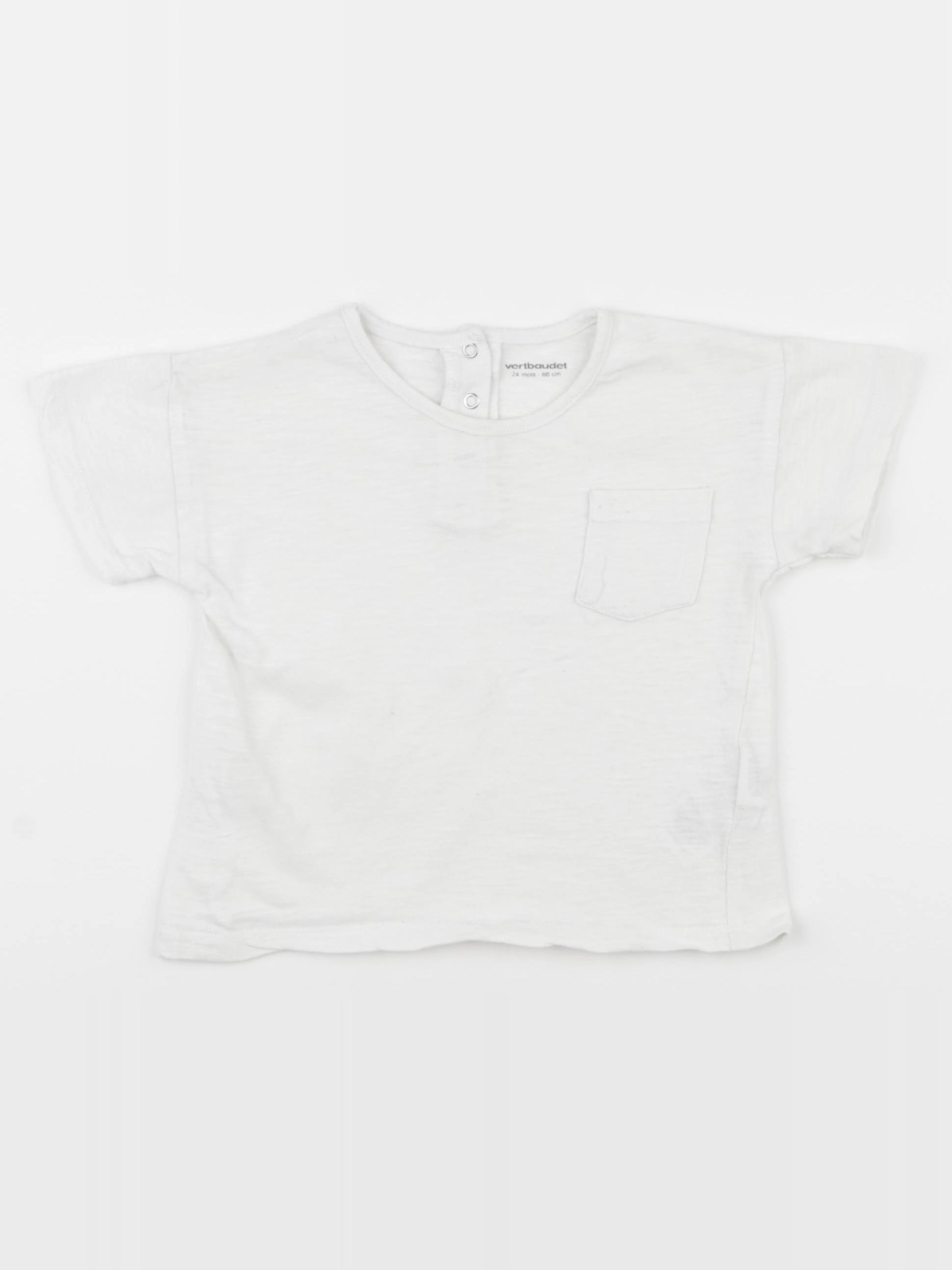 Vertbaudet - tee-shirt blanc - 24 mois