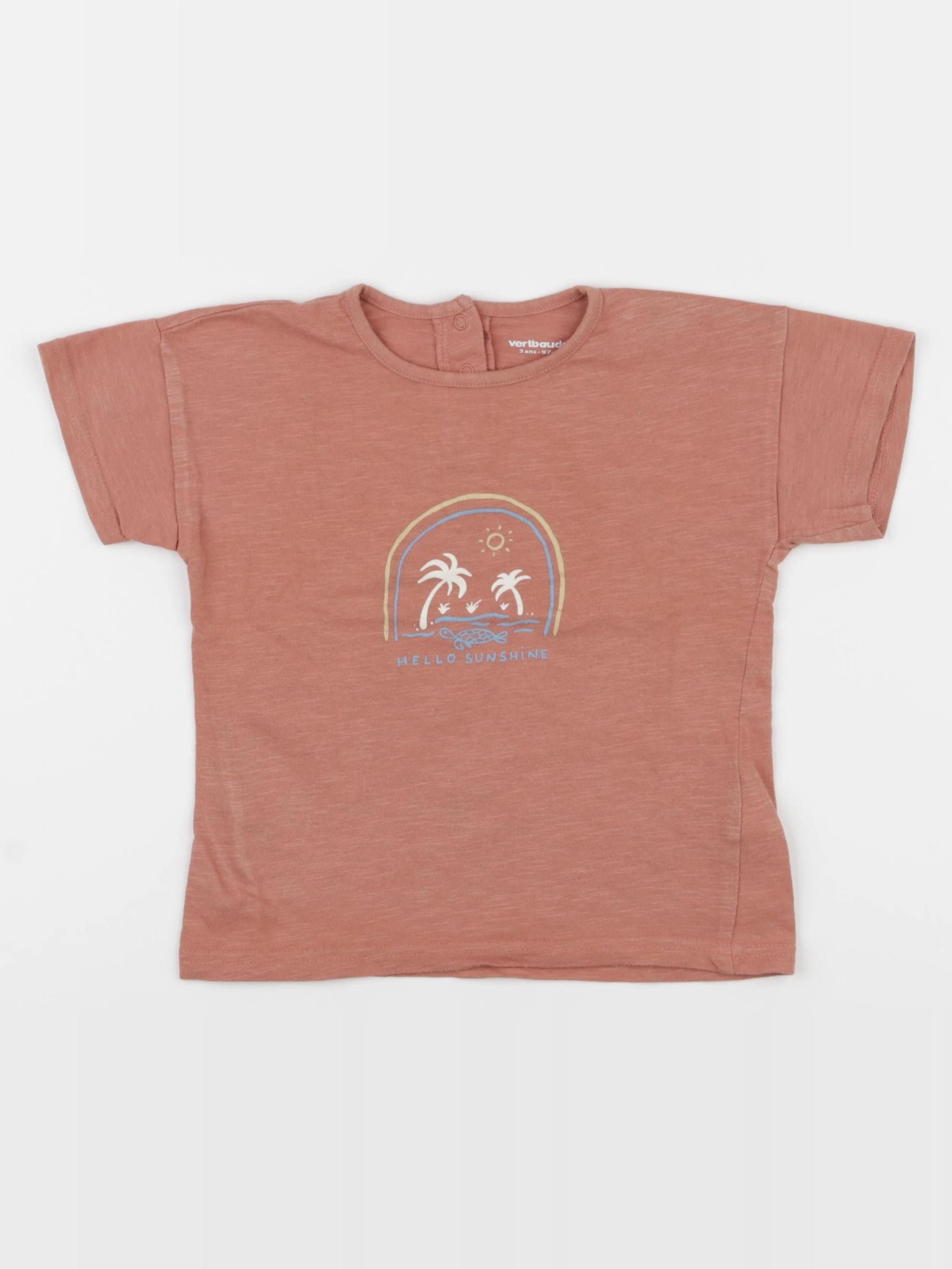 Vertbaudet - tee-shirt marron - 3 ans