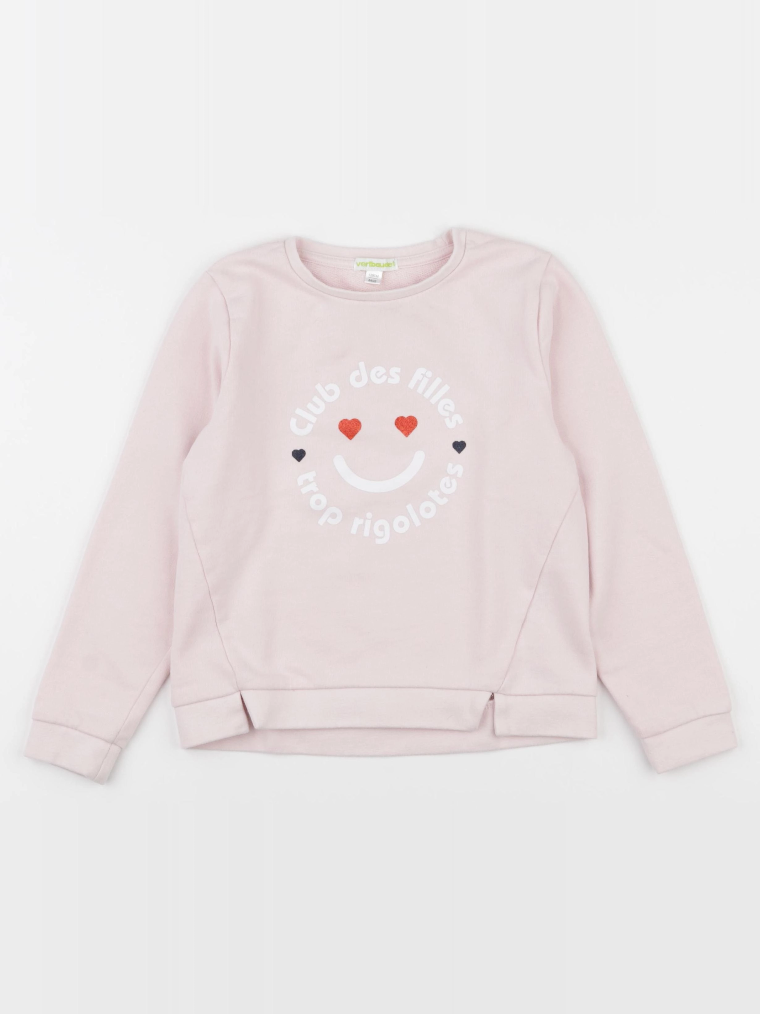 Vertbaudet - sweat rose - 8 ans