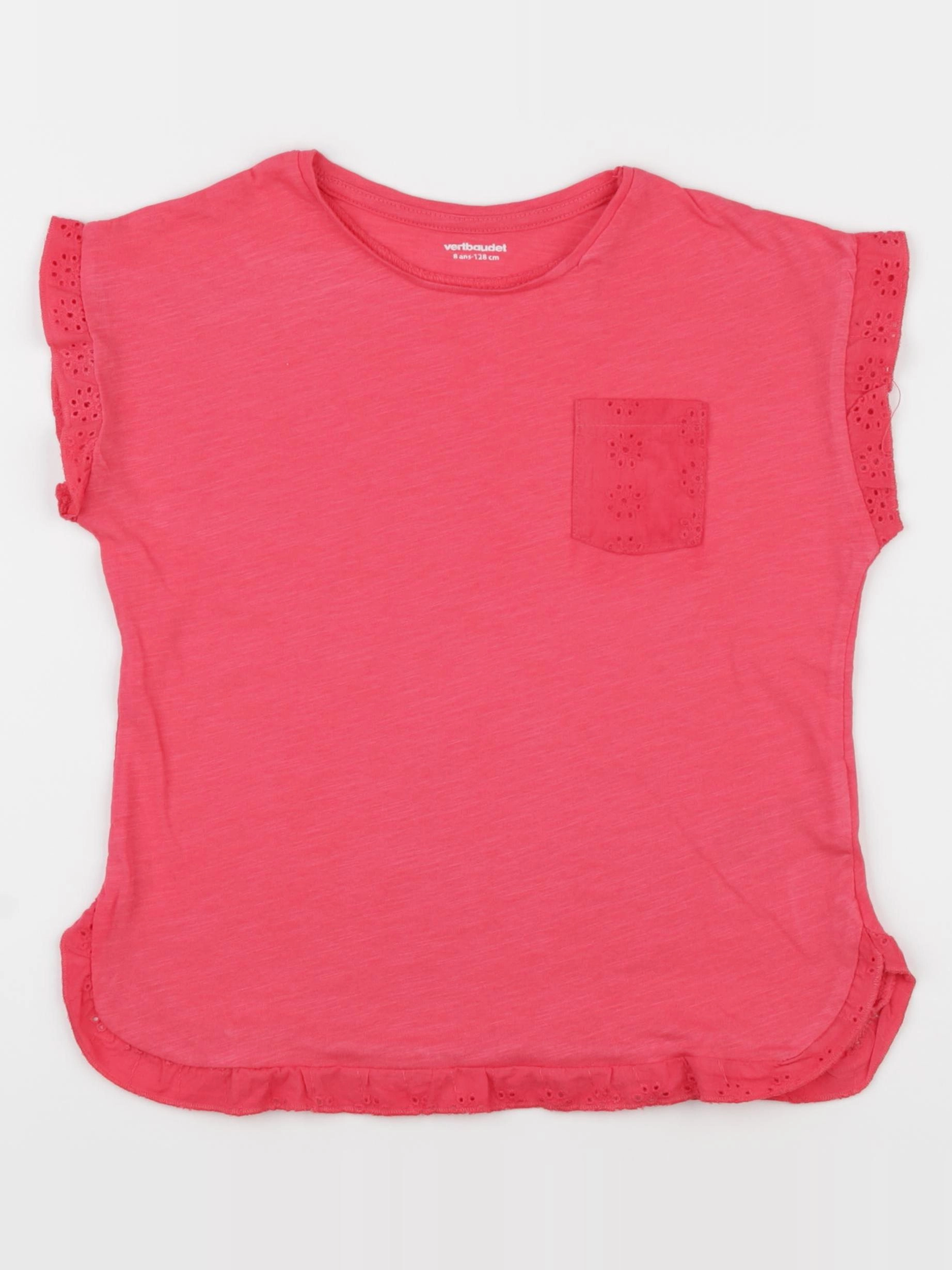 Vertbaudet - tee-shirt rouge - 8 ans
