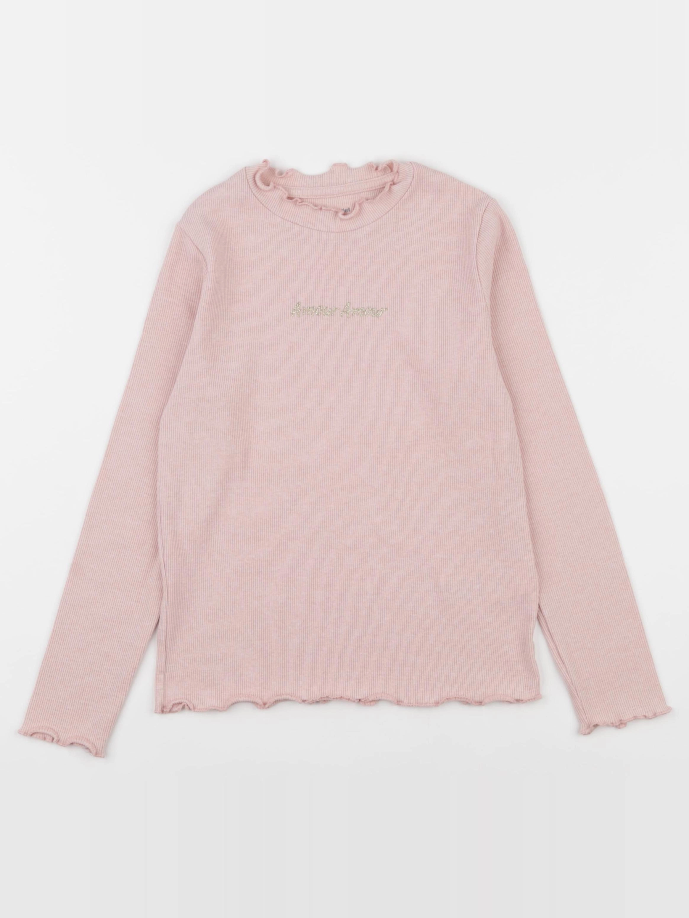 Vertbaudet - sous-pull rose, or - 8 ans