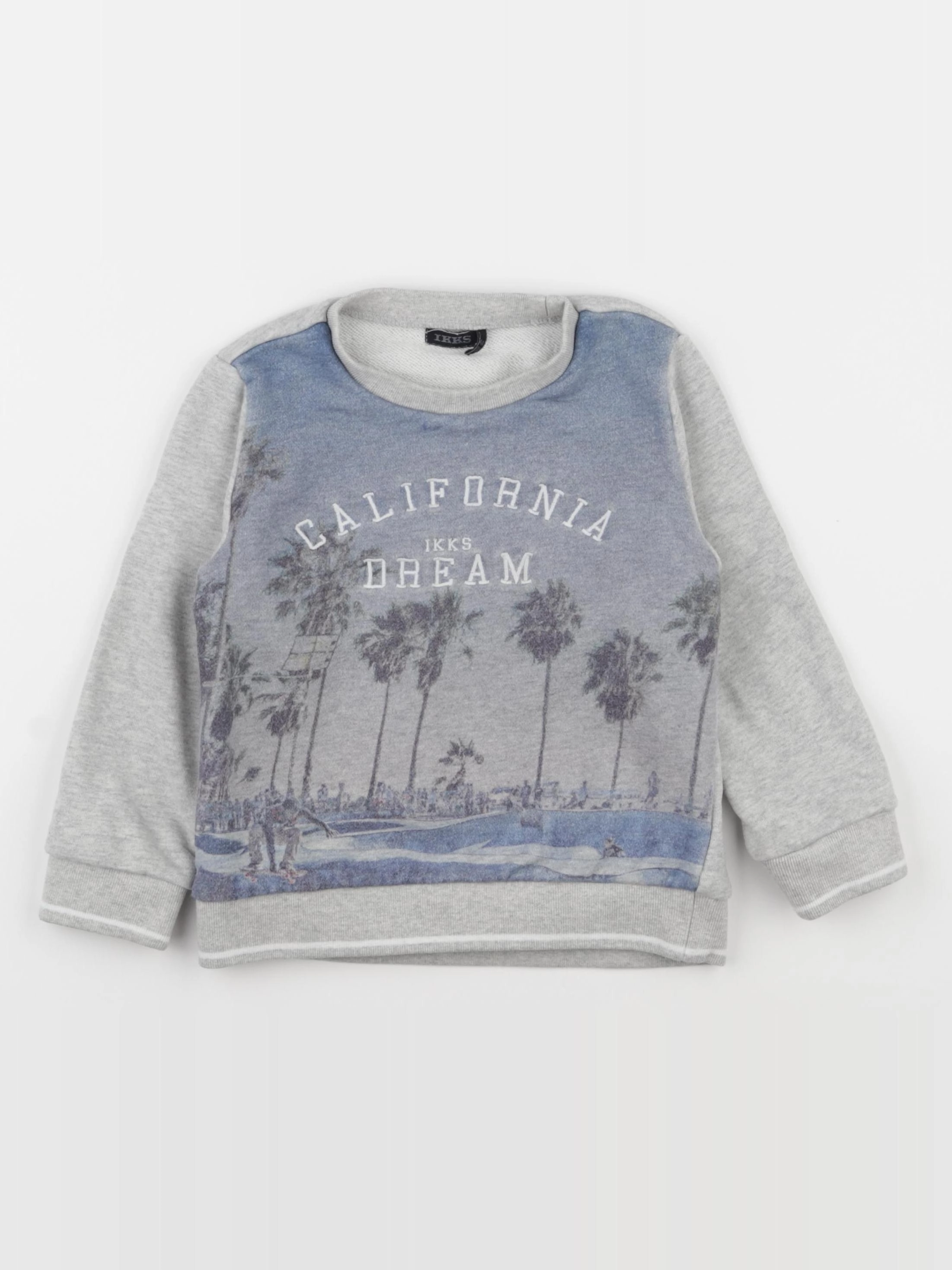 IKKS - sweat bleu, gris - 4 ans