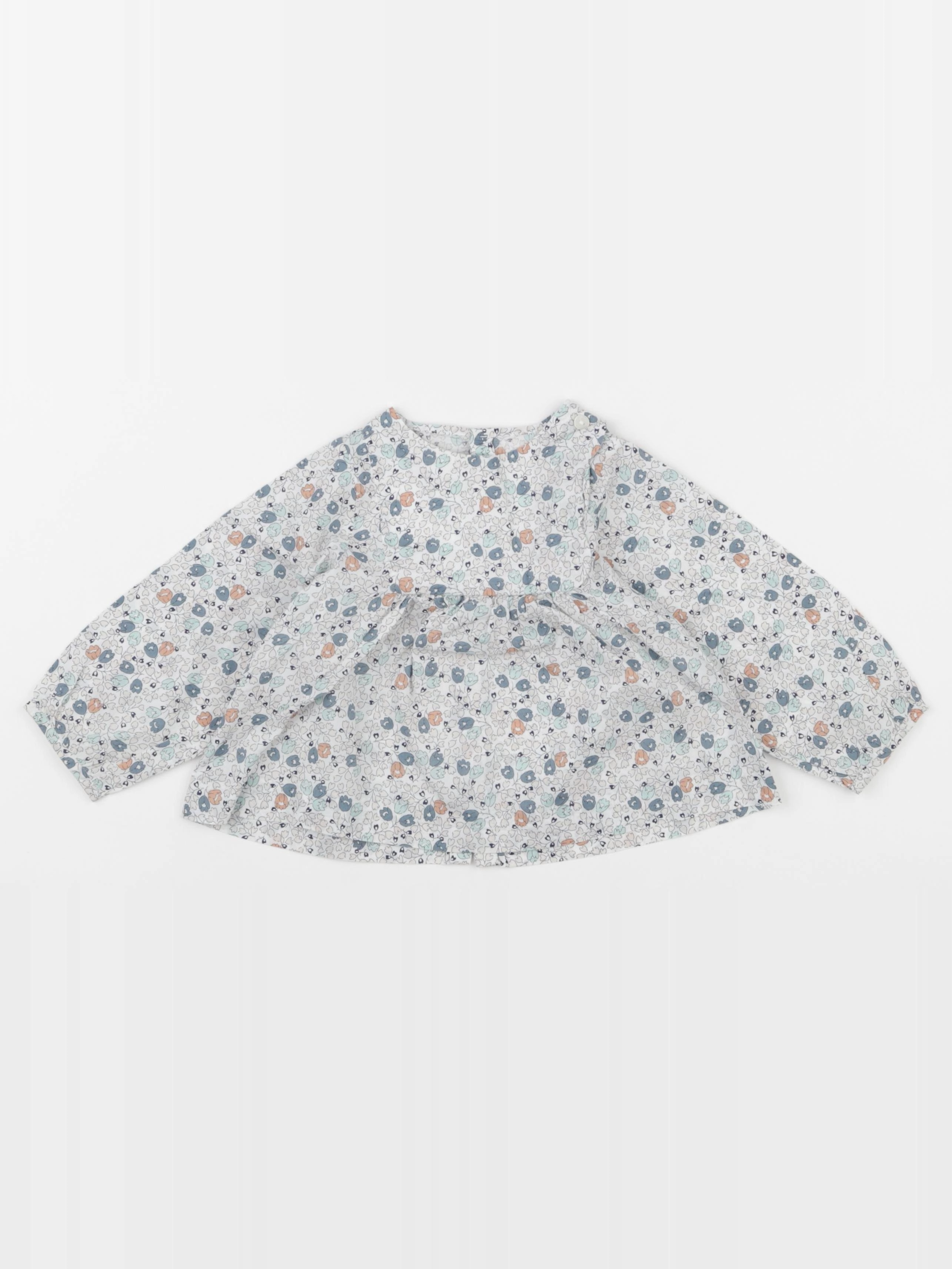 Jacadi - blouse liberty gris, vert - 18 mois