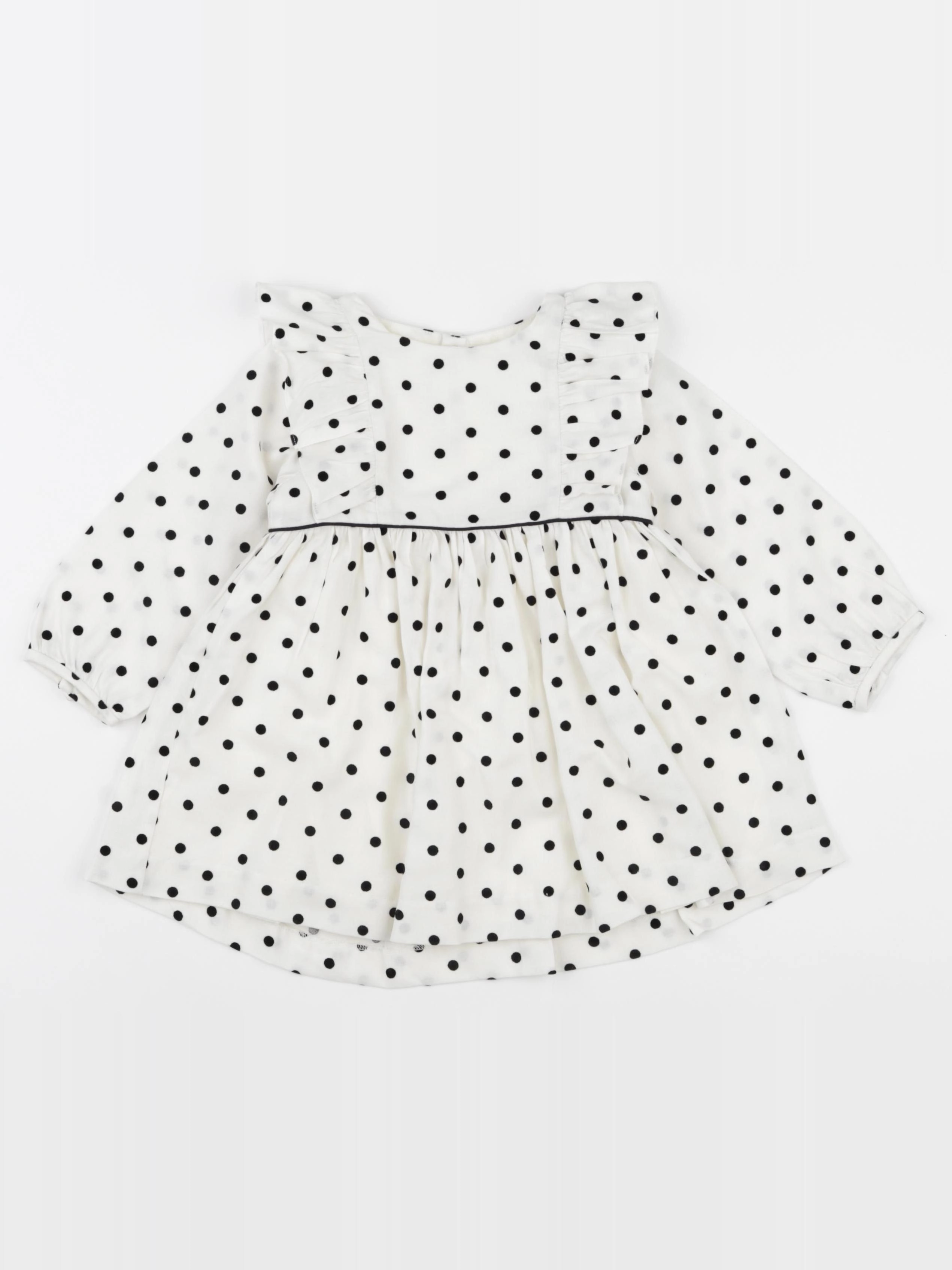 Jacadi - robe blanc, noir - 18 mois