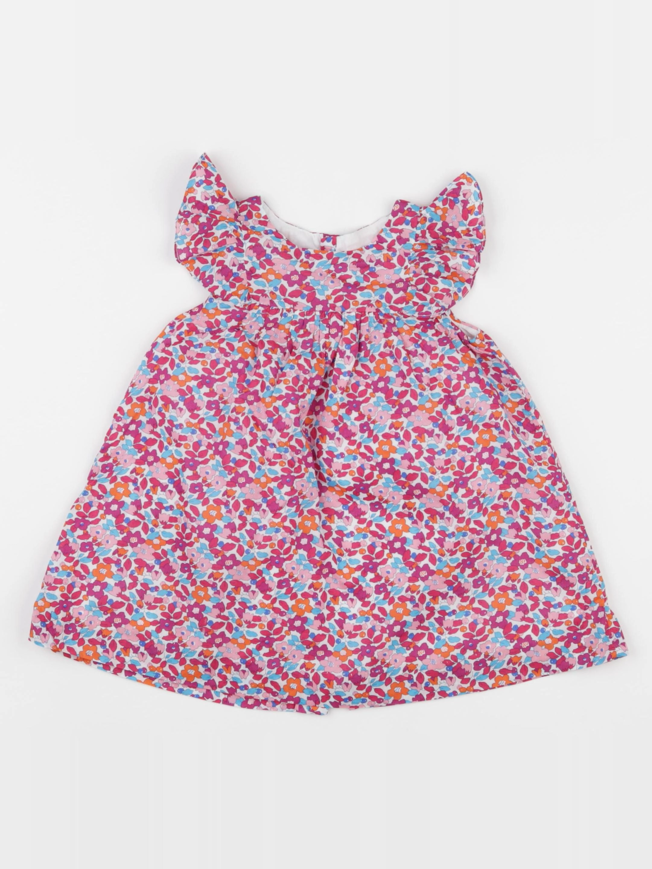 Jacadi - robe liberty rose, orange - 18 mois