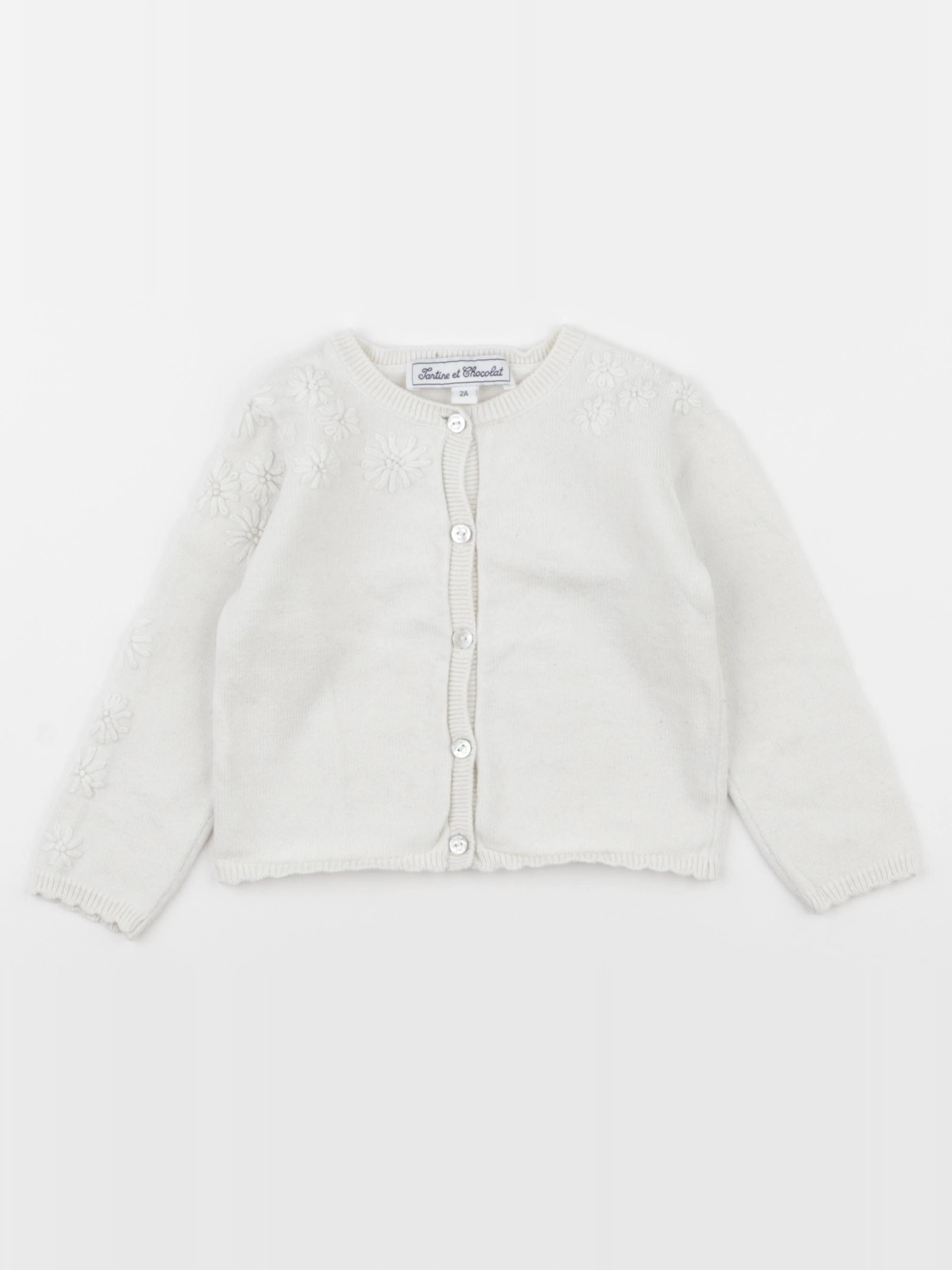 Tartine & Chocolat - gilet blanc - 2 ans