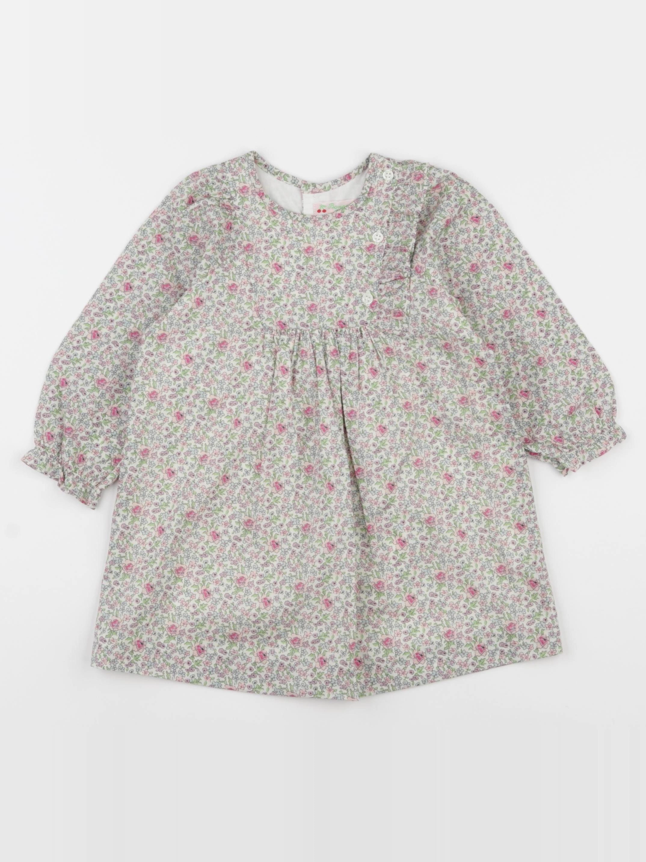 Bonpoint - robe rose, vert - 18 mois