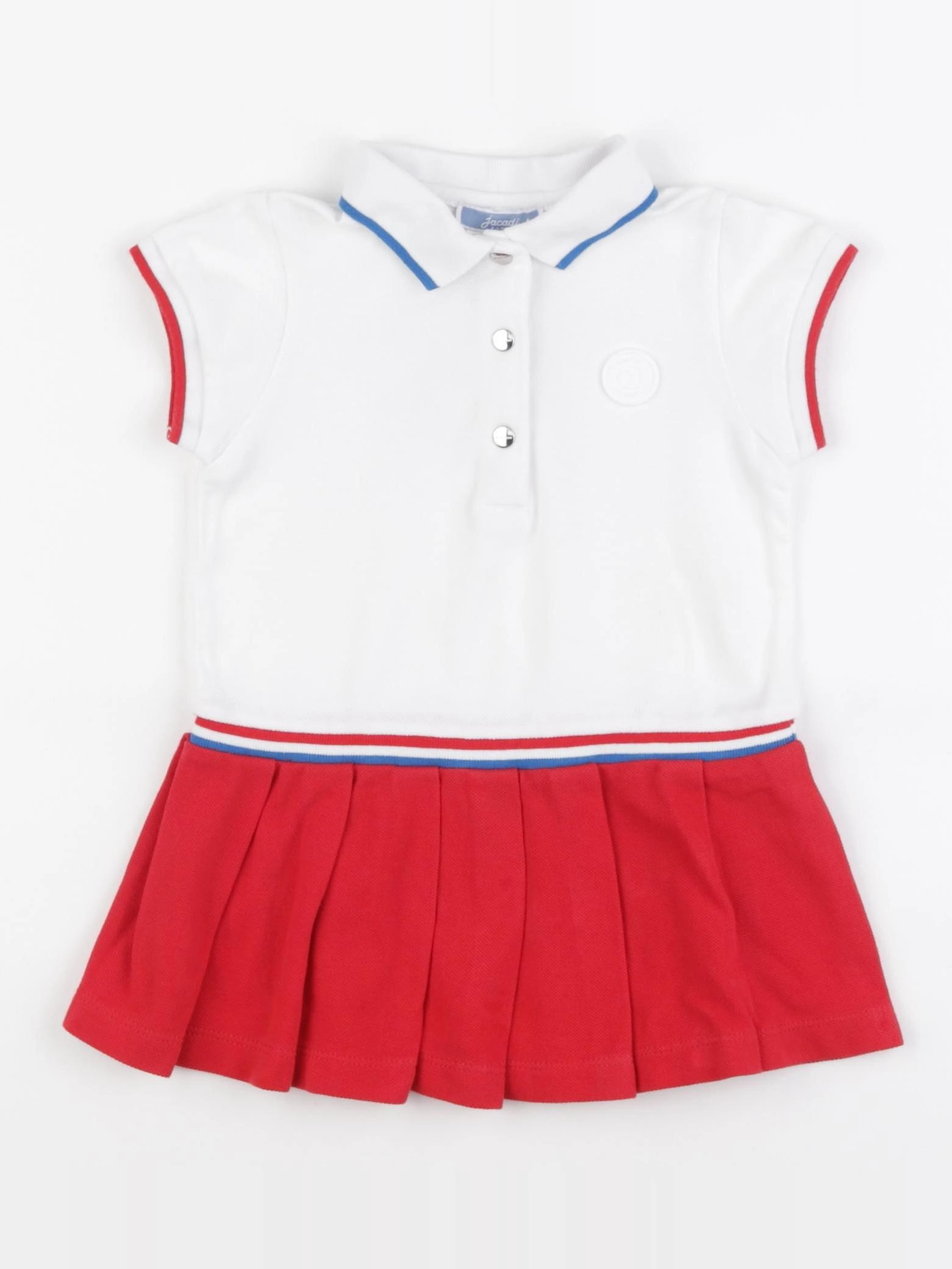 Jacadi - robe blanc, rouge - 24 mois