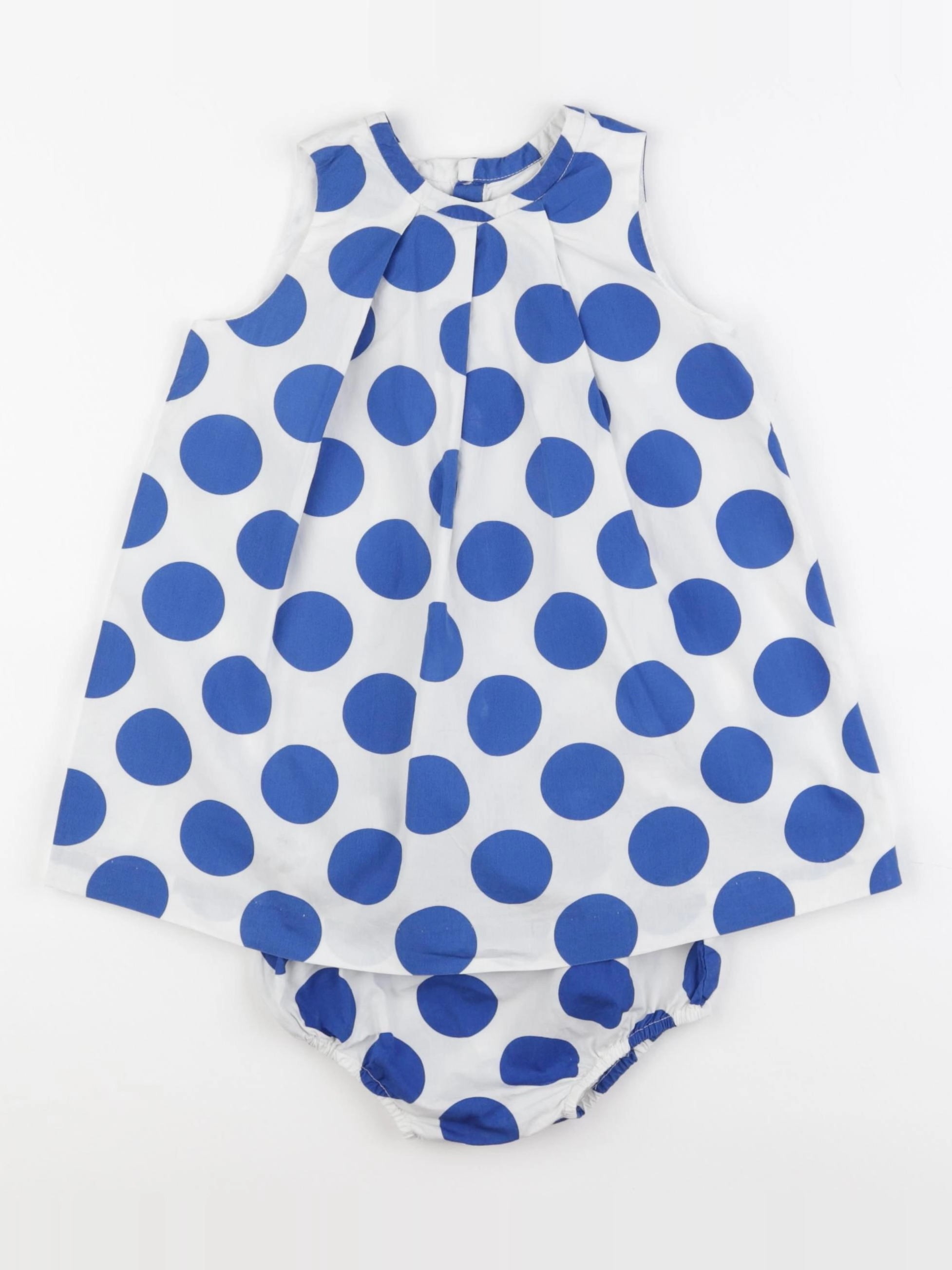 Jacadi - robe blanc, bleu - 24 mois