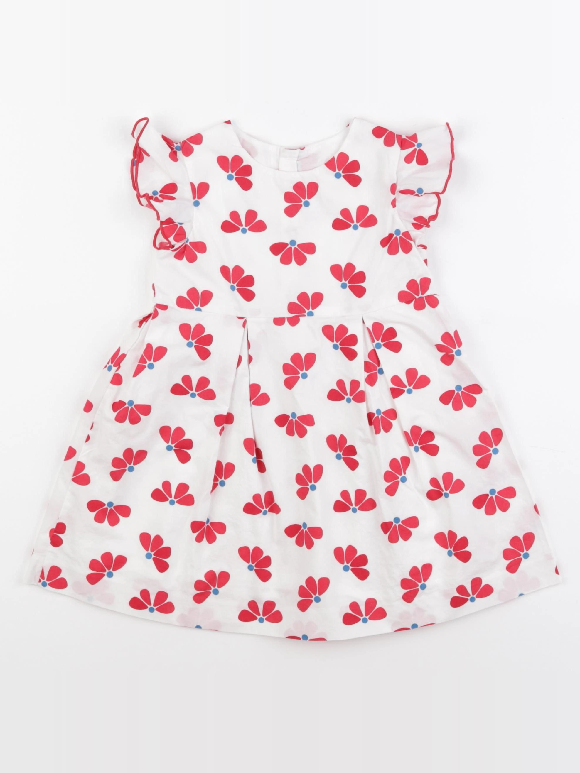 Jacadi - robe blanc, rouge - 24 mois