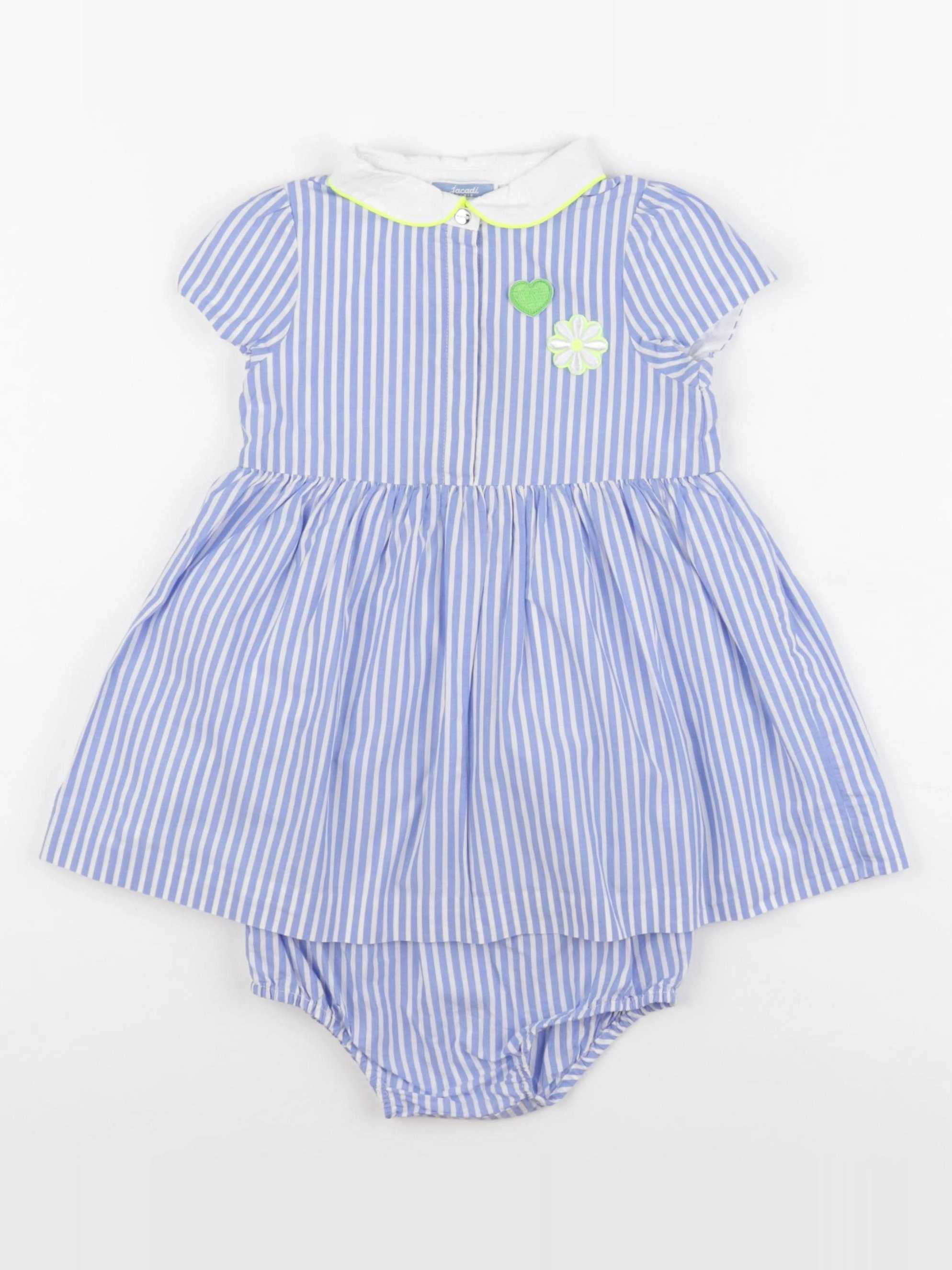 Jacadi - robe blanc, bleu - 24 mois